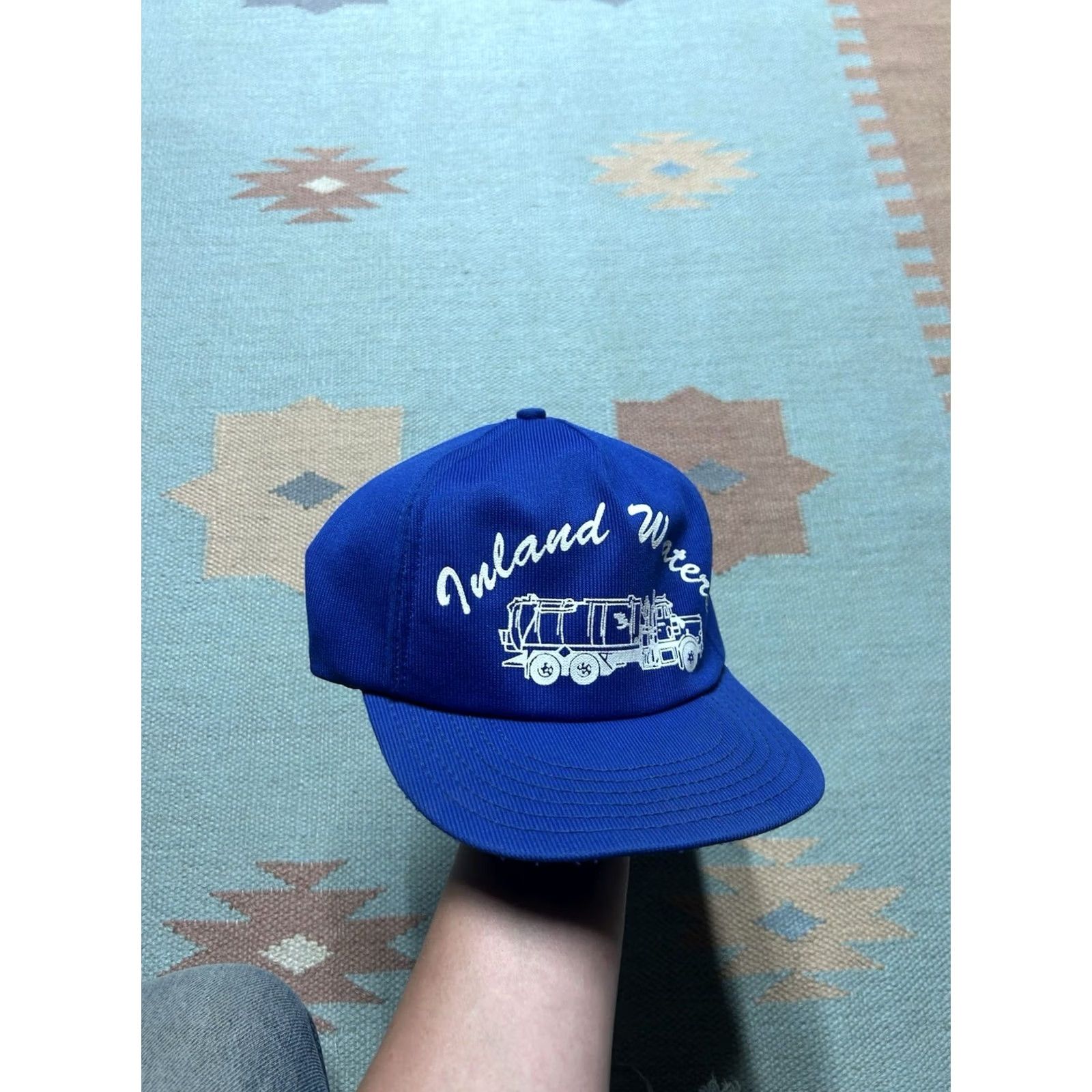 Vintage VINTAGE SnapBack Hat Cap Inland Waters Michigan blue adjustable made in USA Mens Adjustable Blue Snapback USA Inland Waters Michigan Hat cap Size ONE SIZE - 2 Thumbnail