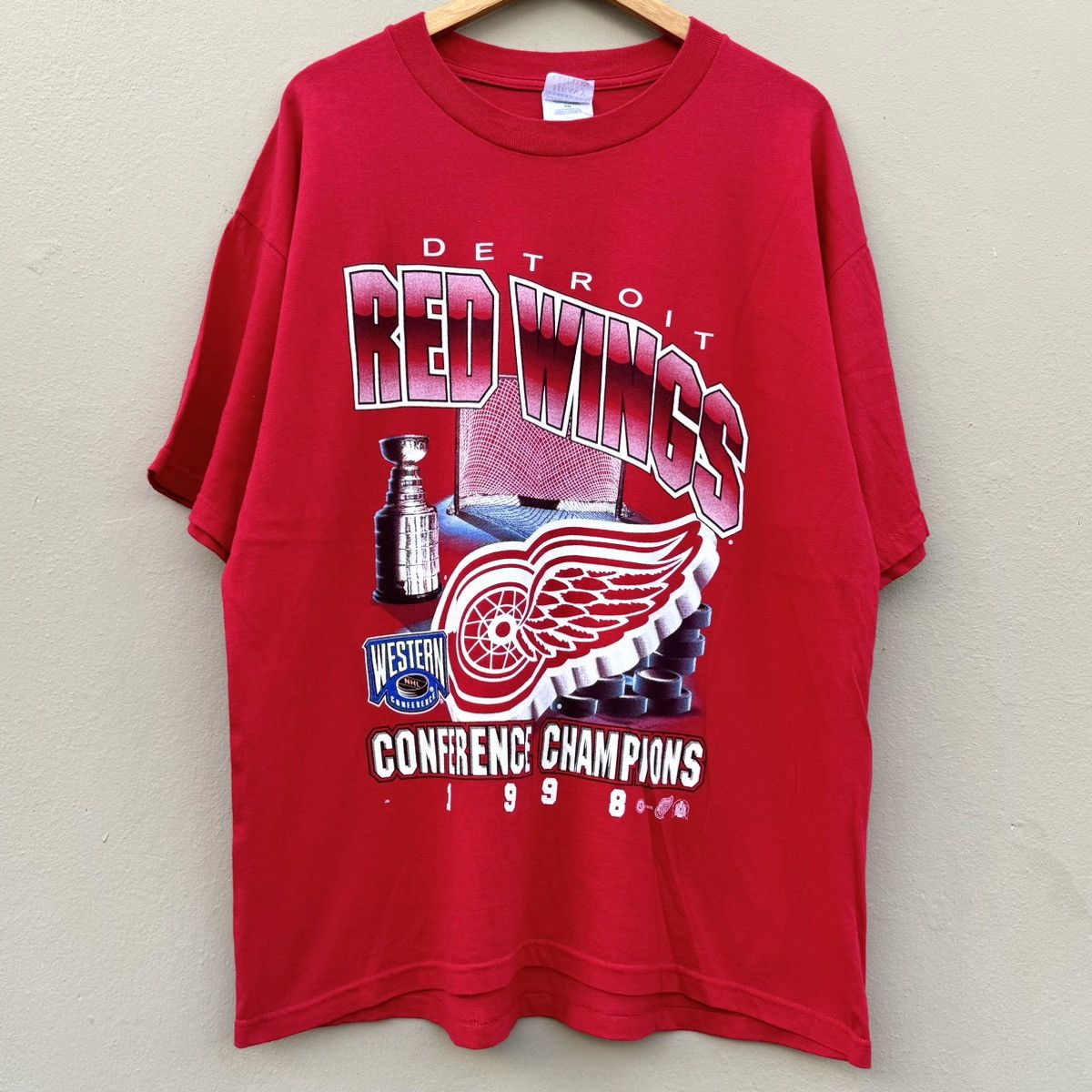 NHL × Vintage Vintage red wing nhl 1998 tee vtg Size US XL / EU 56 / 4 - 1 Thumbnail