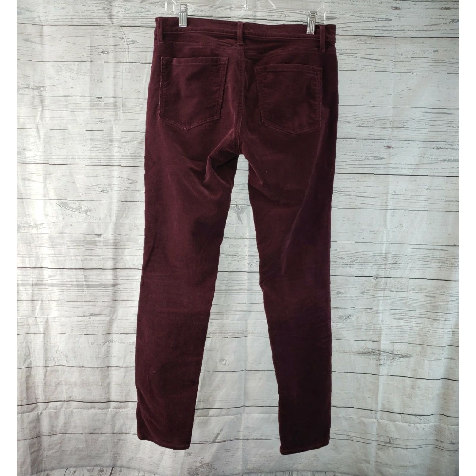 Loft LOFT Ann Taylor Womens Modern Skinny Corduroy Pants Sz 28 Maroon Low Rise Red Cotton Blend 98% Cotton 2% Spandex Skinny Inseam 29.5" Womens Size 28" / US 6 / IT 42 - 3 Thumbnail