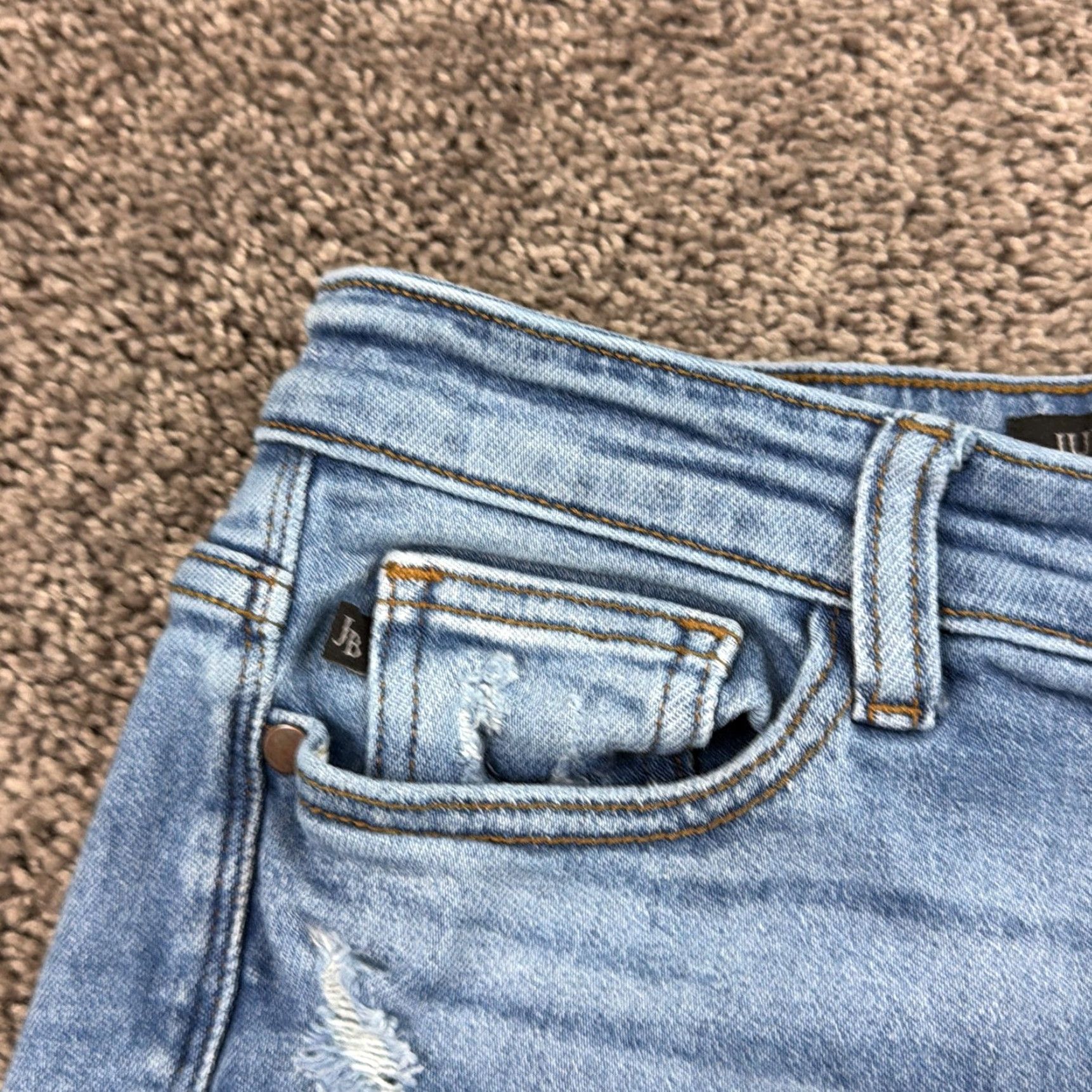 Denime Judy Blue Jeans Womens 5 26x28 Blue Distressed Stretch Light Wash Denim Womens Size 27" / US 4 / IT 40 - 3 Thumbnail