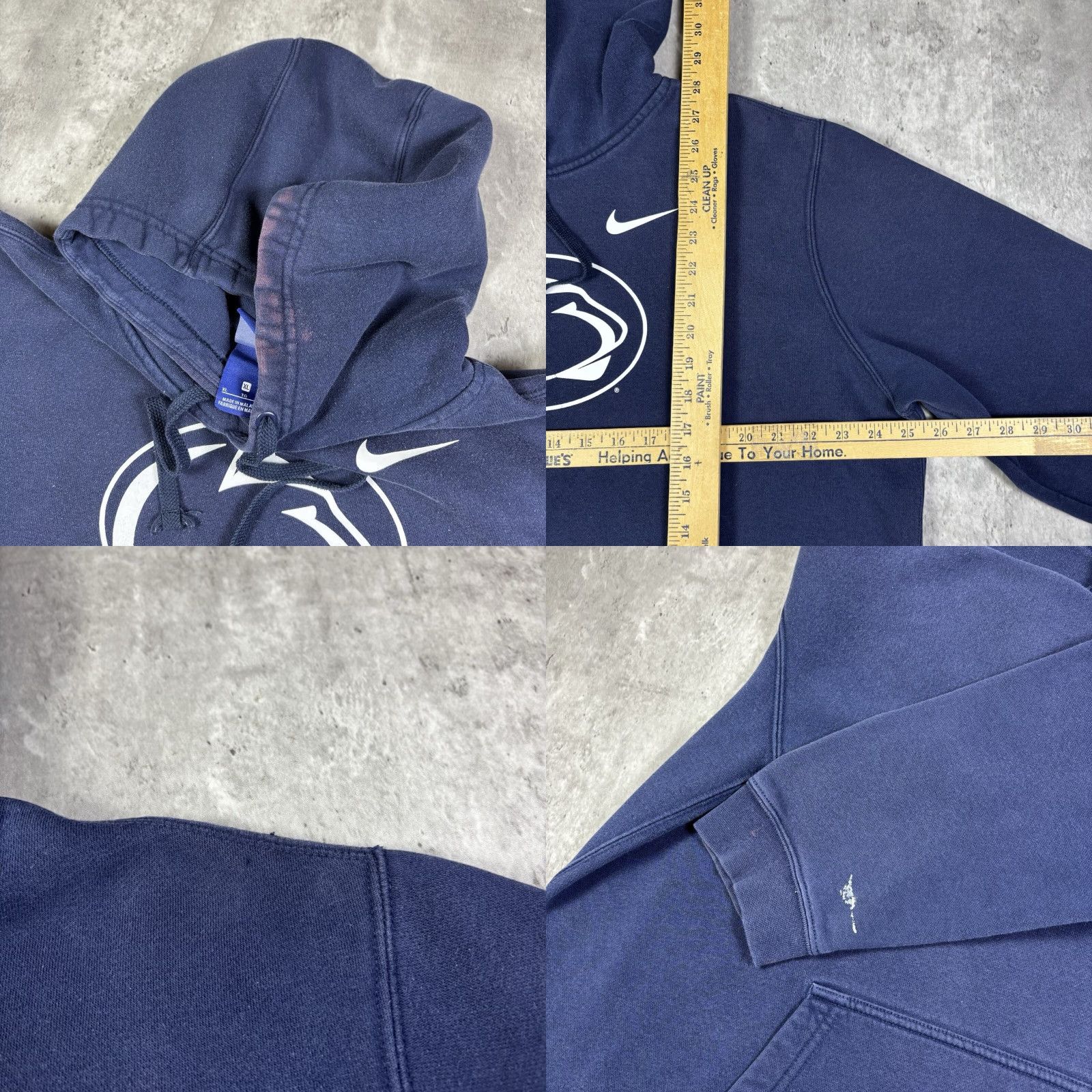 Nike VINTAGE Nike Pullover Hoodie Navy Blue XL Mens Penn State Football 90s University College Graphic Print Hooded Pockets Size US XL / EU 56 / 4 - 8 Thumbnail