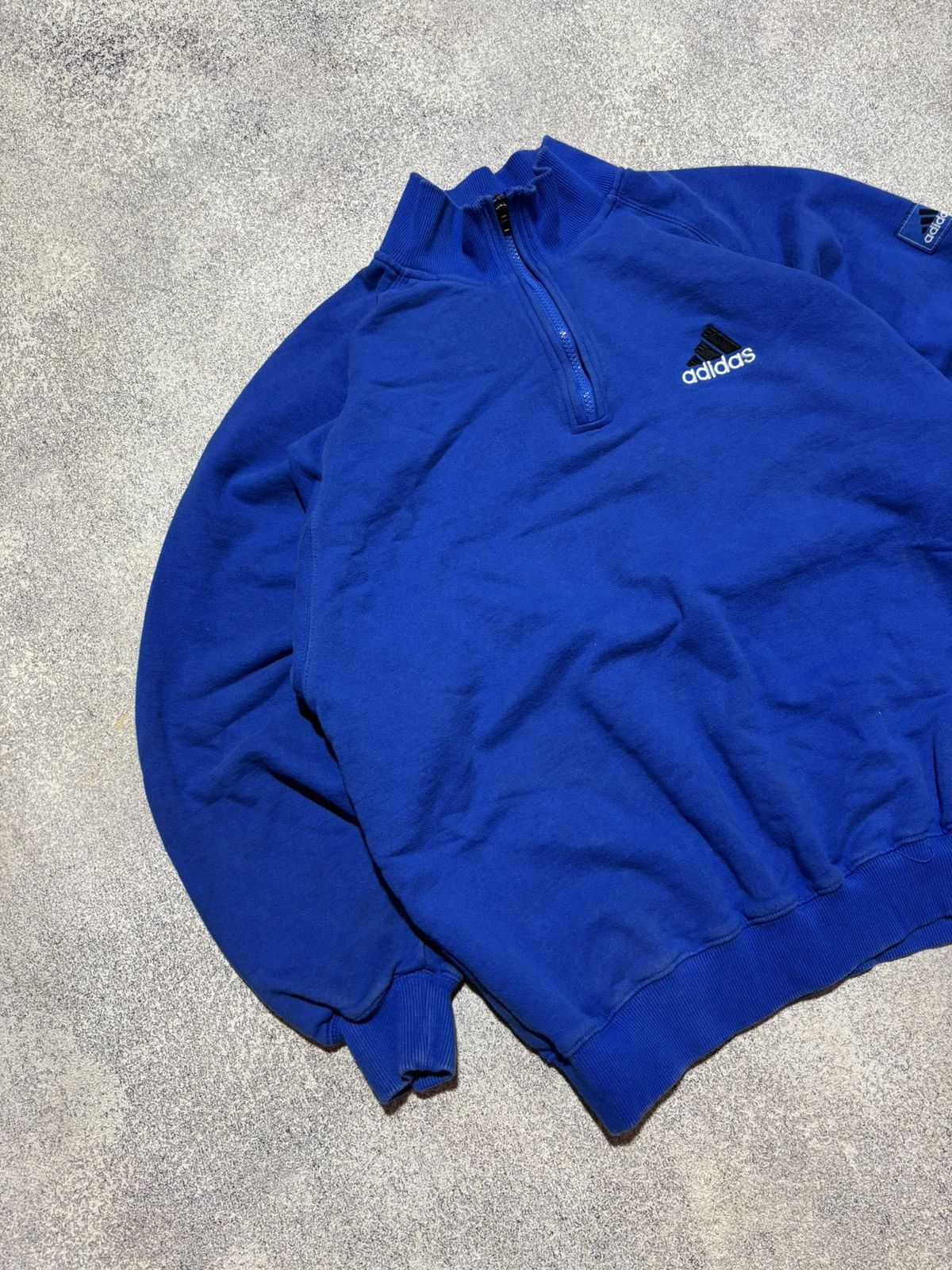 Adidas × Vintage Vintage Adidas 1/4 zip Sweatshirt Blue Y2K Mens size Medium Size US M / EU 48-50 / 2 - 3 Thumbnail