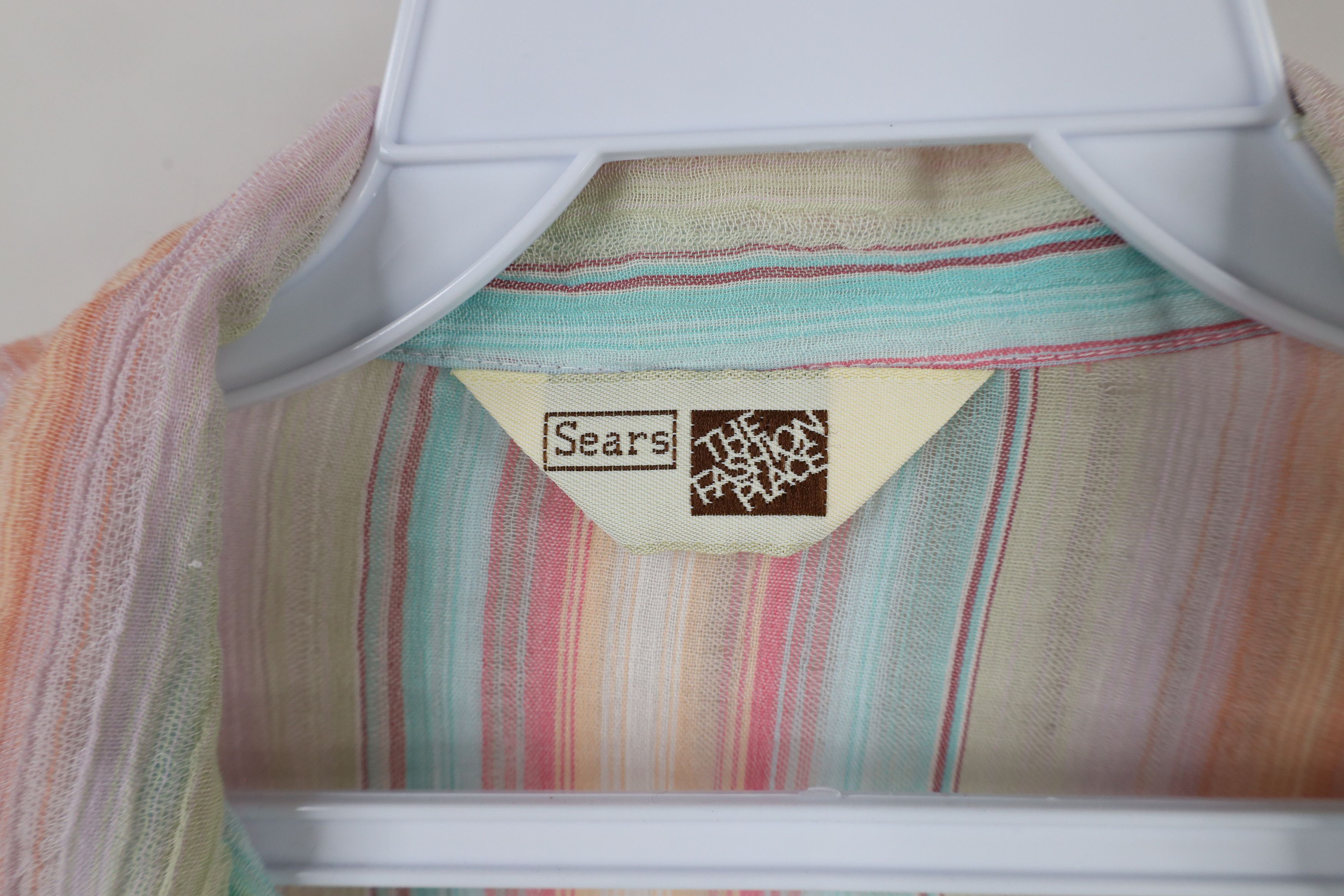 Vintage Vintage 70s Streetwear Pastel Striped Button Shirt USA Size XXL / US 16-18 / IT 52-54 - 7 Thumbnail