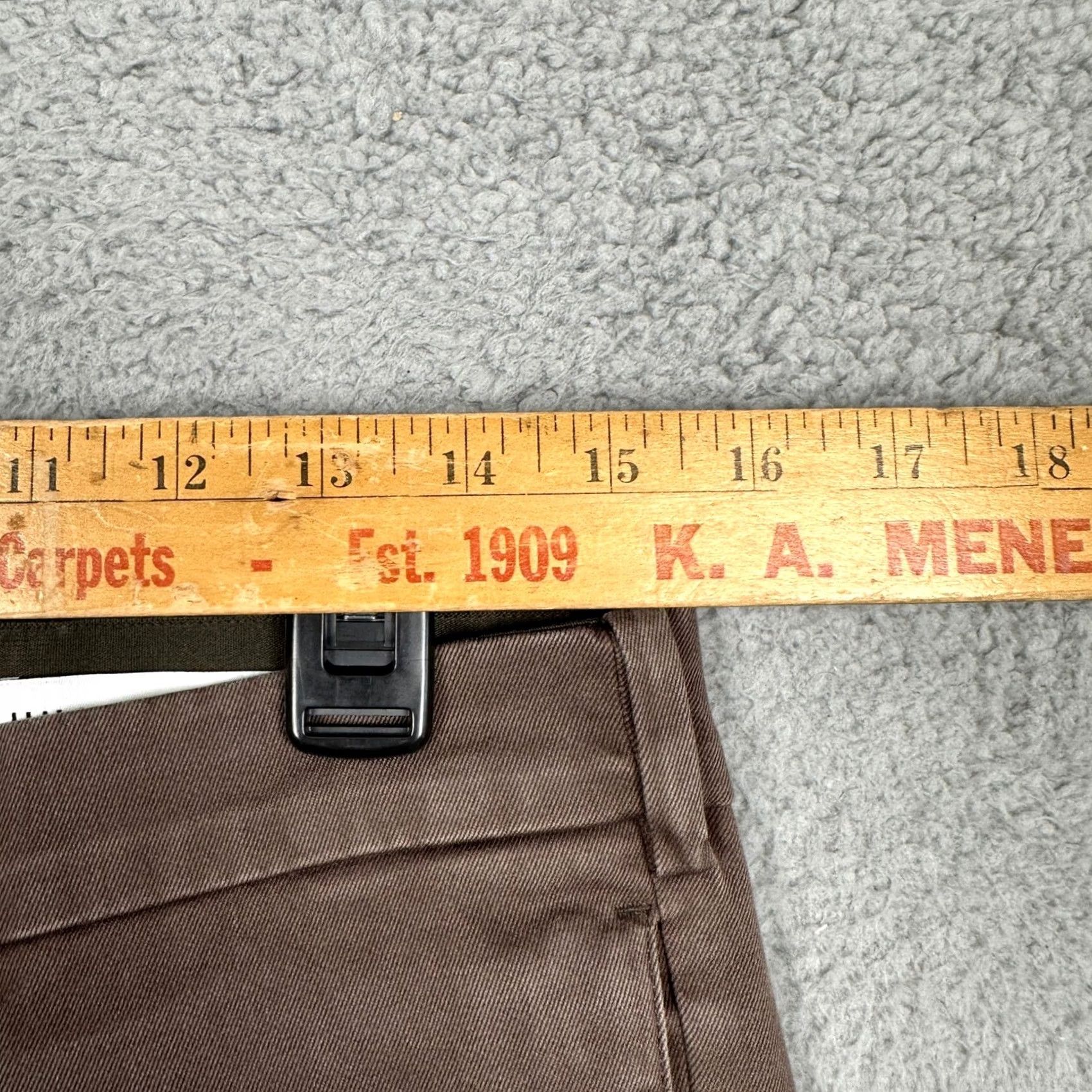 Vintage Hill City Everyday Slim Fit Chino Pants Brown 31X32 Slim Tapered Flat Front Pockets Casual Business Travel Mens Size US 31 - 6 Thumbnail