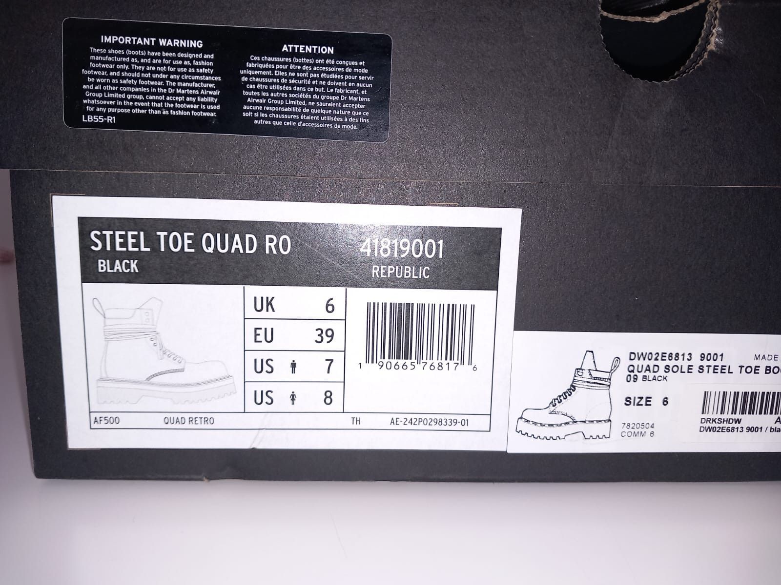 Dr. Martens × Rick Owens QUAD SOLE STEEL TOE BOOTS Size US 6 / EU 39 - 8 Thumbnail
