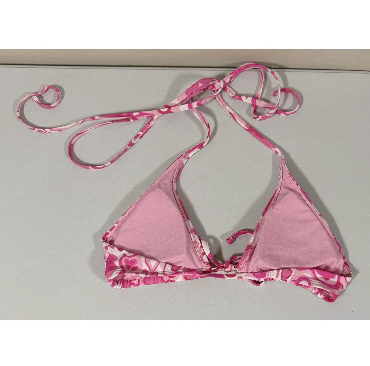 Japanese Brand × Vintage Pink Pastel Hearts Bikini Top Swimwear Bathing Suit Size S 🩷 Size S / US 4 / IT 40 - 4 Thumbnail
