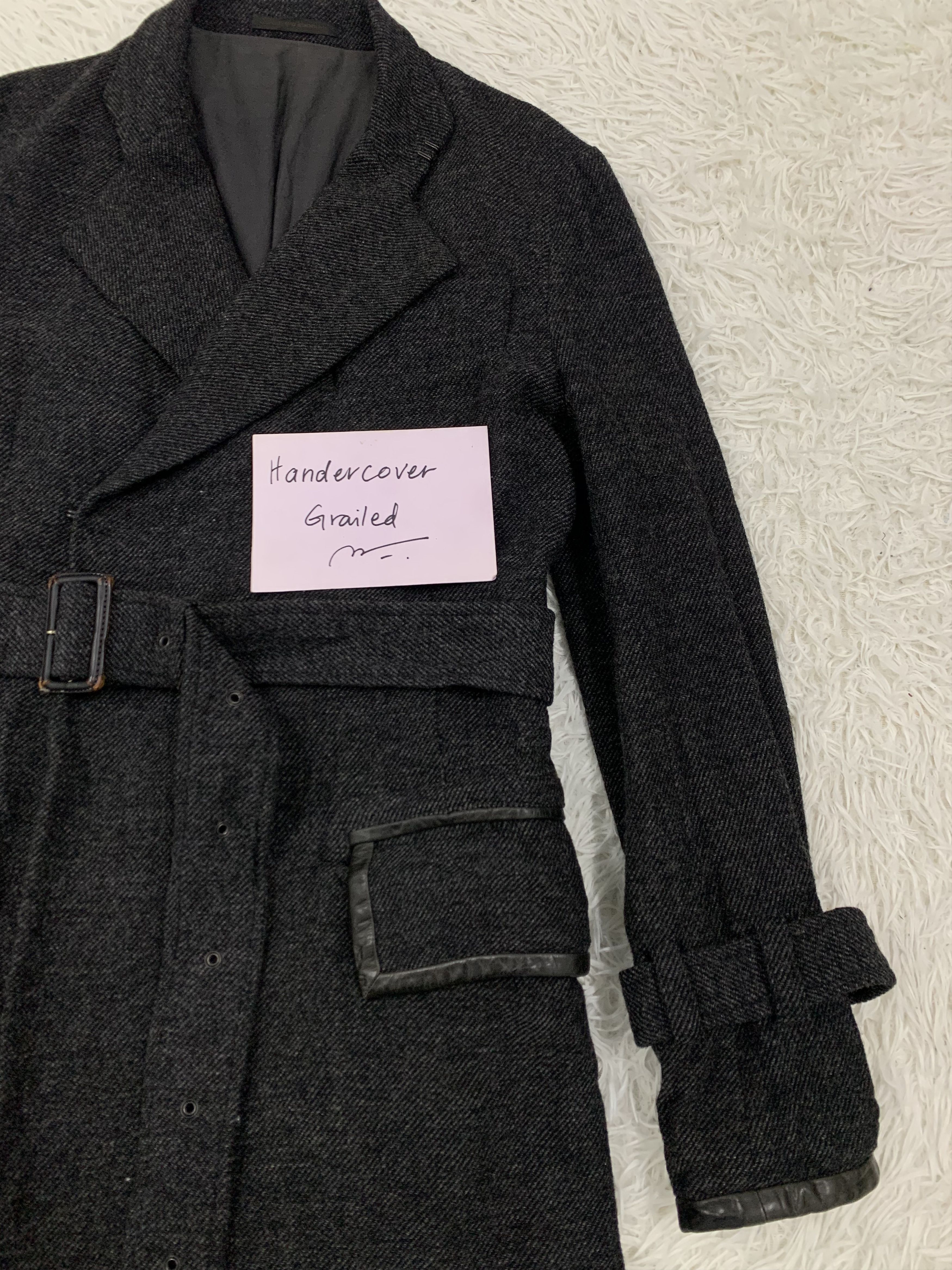 Yohji Yamamoto Vintage Y's by Yohji Yamamoto Gabardine Belted Wool Coat Size US M / EU 48-50 / 2 - 8 Thumbnail