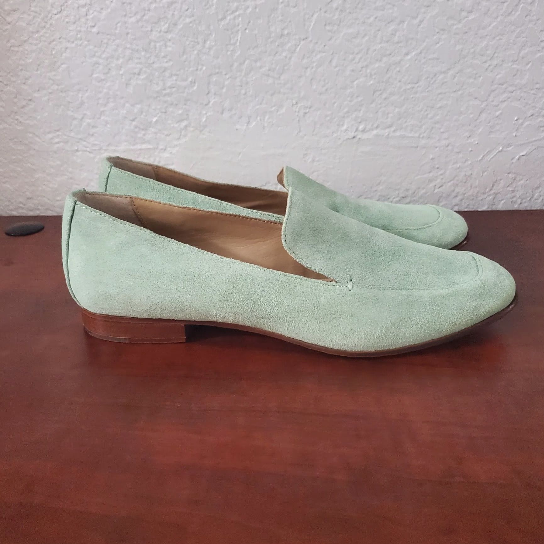 Elizabeth and James Elizabeth and James Cassi Suede Loafers Womens 7B Mint Green Slip On Flats Size US 7 / IT 37 - 4 Thumbnail