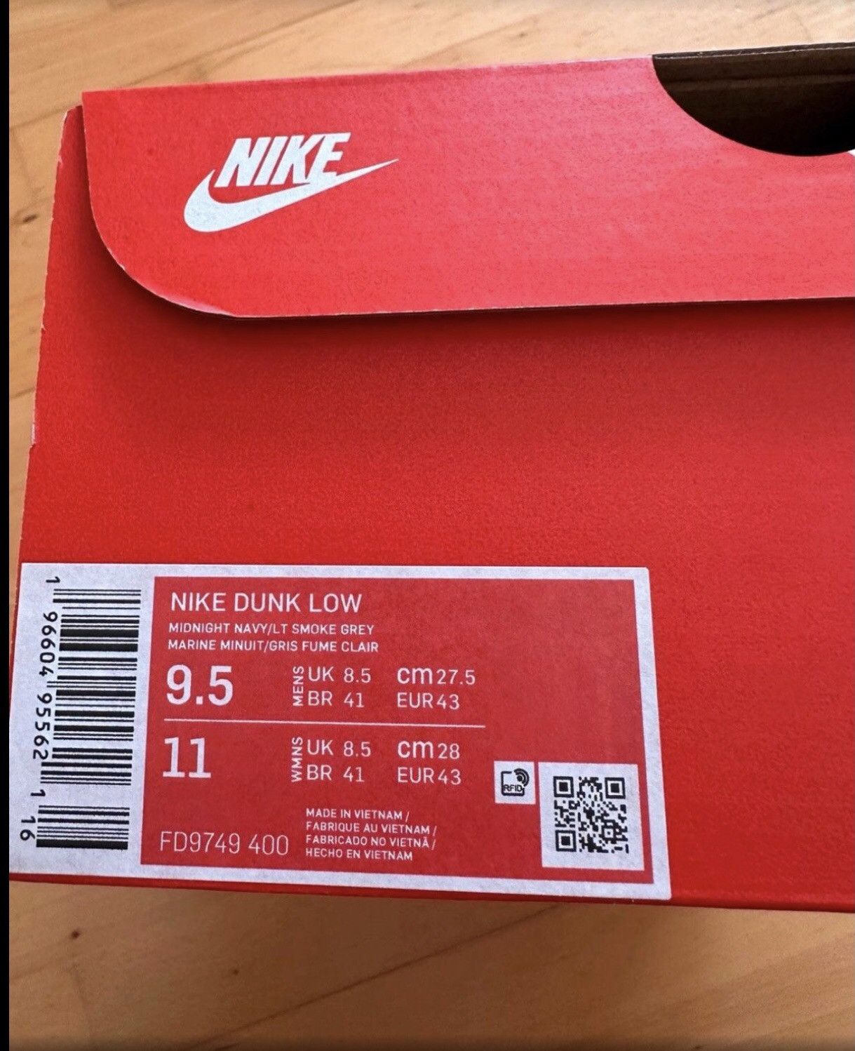 Nike Nike dunk low midnight navy Size US 9.5 / EU 42-43 - 5 Thumbnail