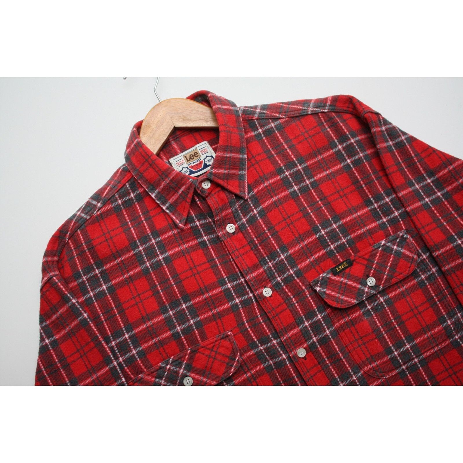 Lee Lee Red Checkered Shirt Vintage Size US L / EU 52-54 / 3 - 1 Thumbnail