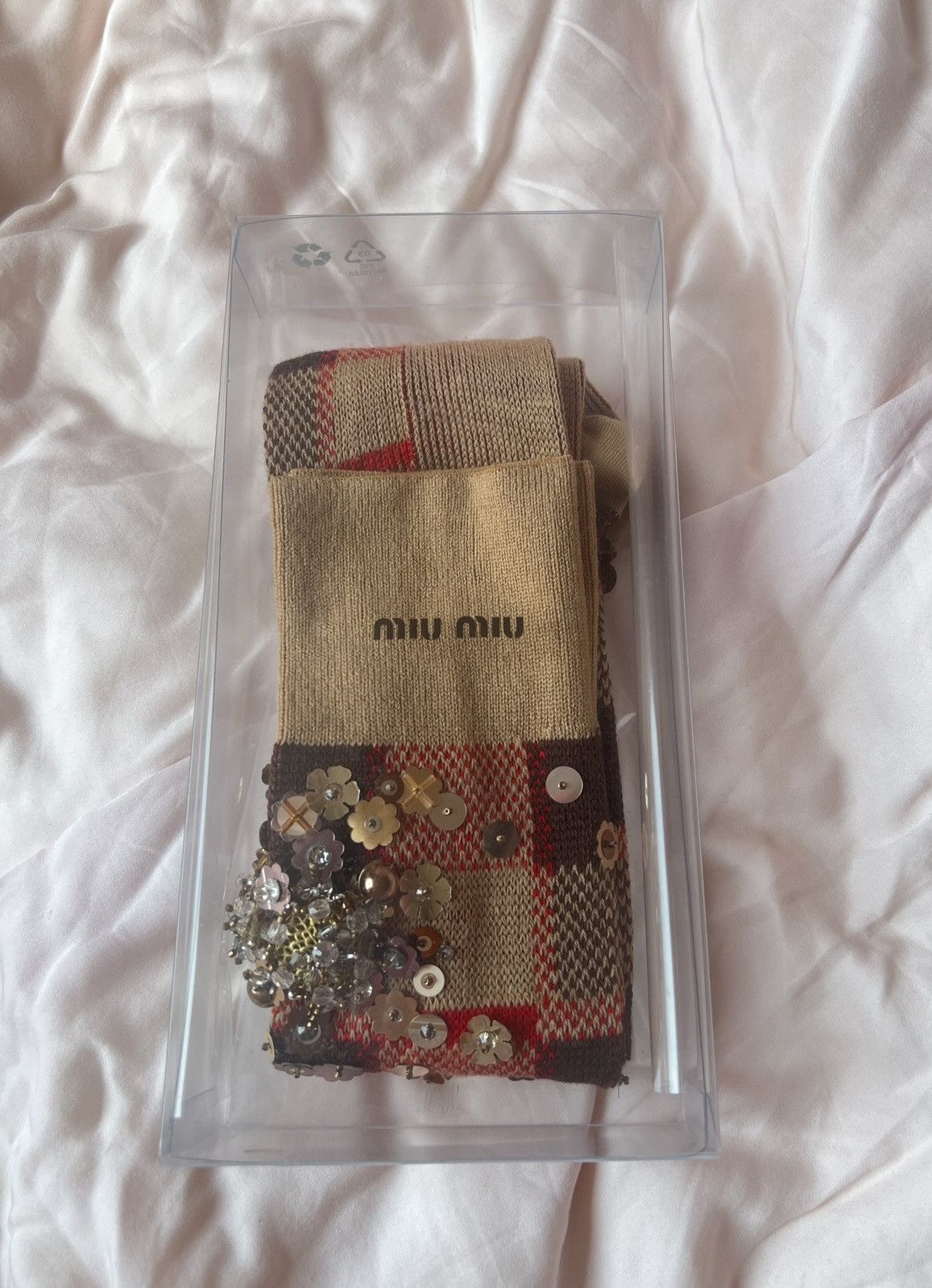 Miu Miu 🔥 Miu Miu Girl runway Sequins socks Size ONE SIZE - 7 Thumbnail