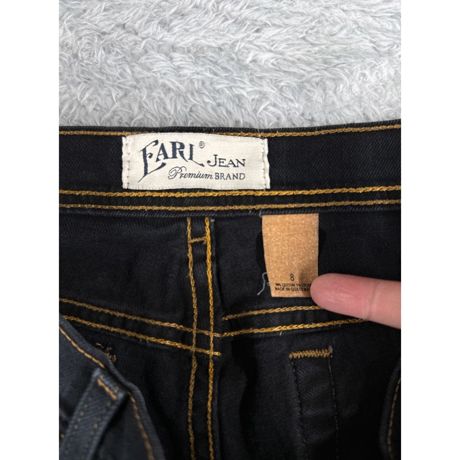 Vintage Earl Jean Jeans Women 8 Black Denim Bootcut Mid Rise 32x31 Regular Stretch 5-Pocket Size 30" / US 8 / IT 44 - 6 Thumbnail