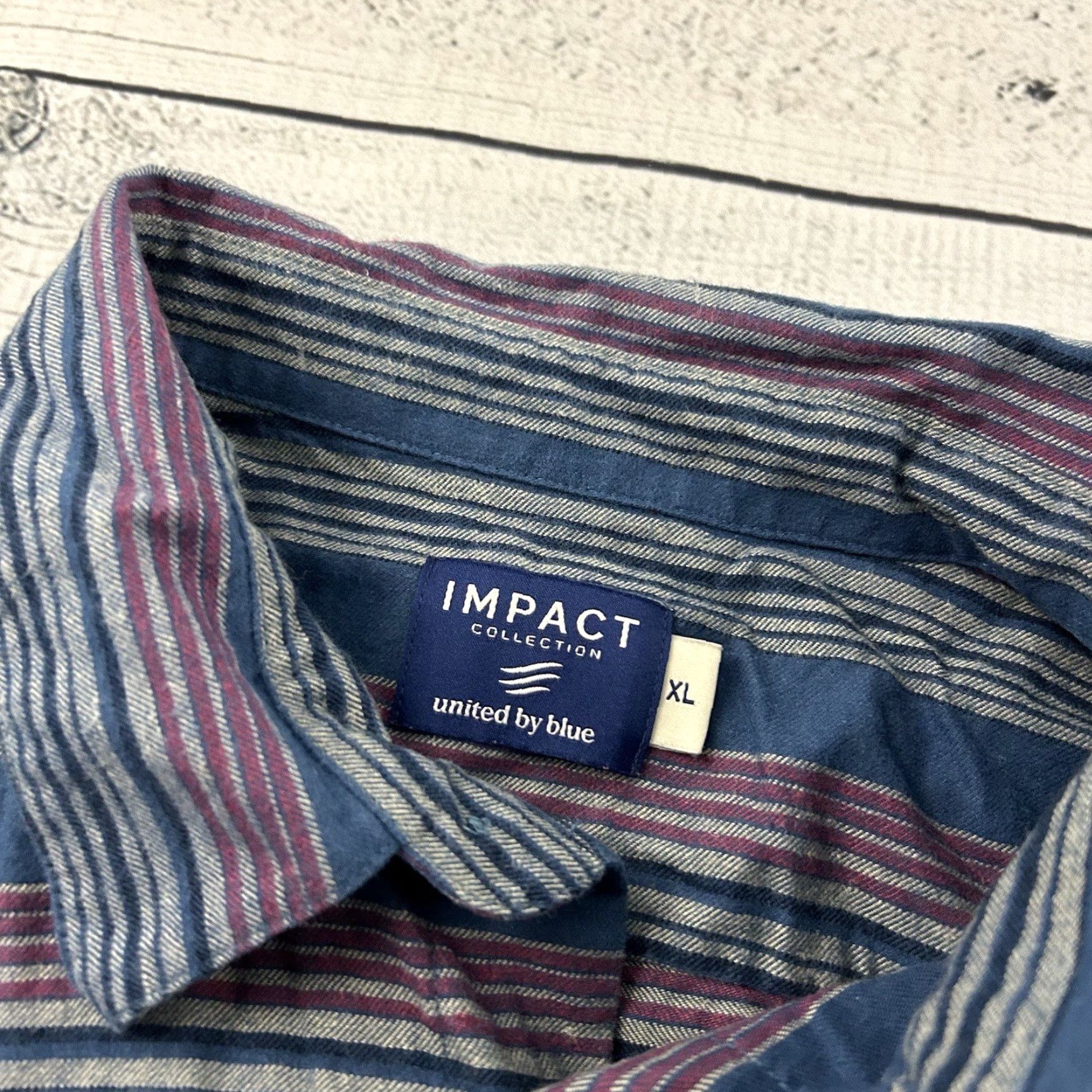 United By Blue United by Blue Striped Button-Up Shirt Men XL Blue Size US XL / EU 56 / 4 - 2 Thumbnail