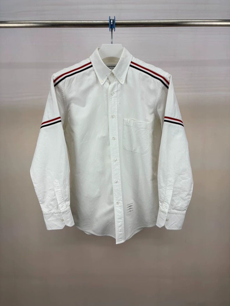 Thom Browne Thom Browne Striped Oxford Shirt - dmc Size US M / EU 48-50 / 2 - 1 Thumbnail