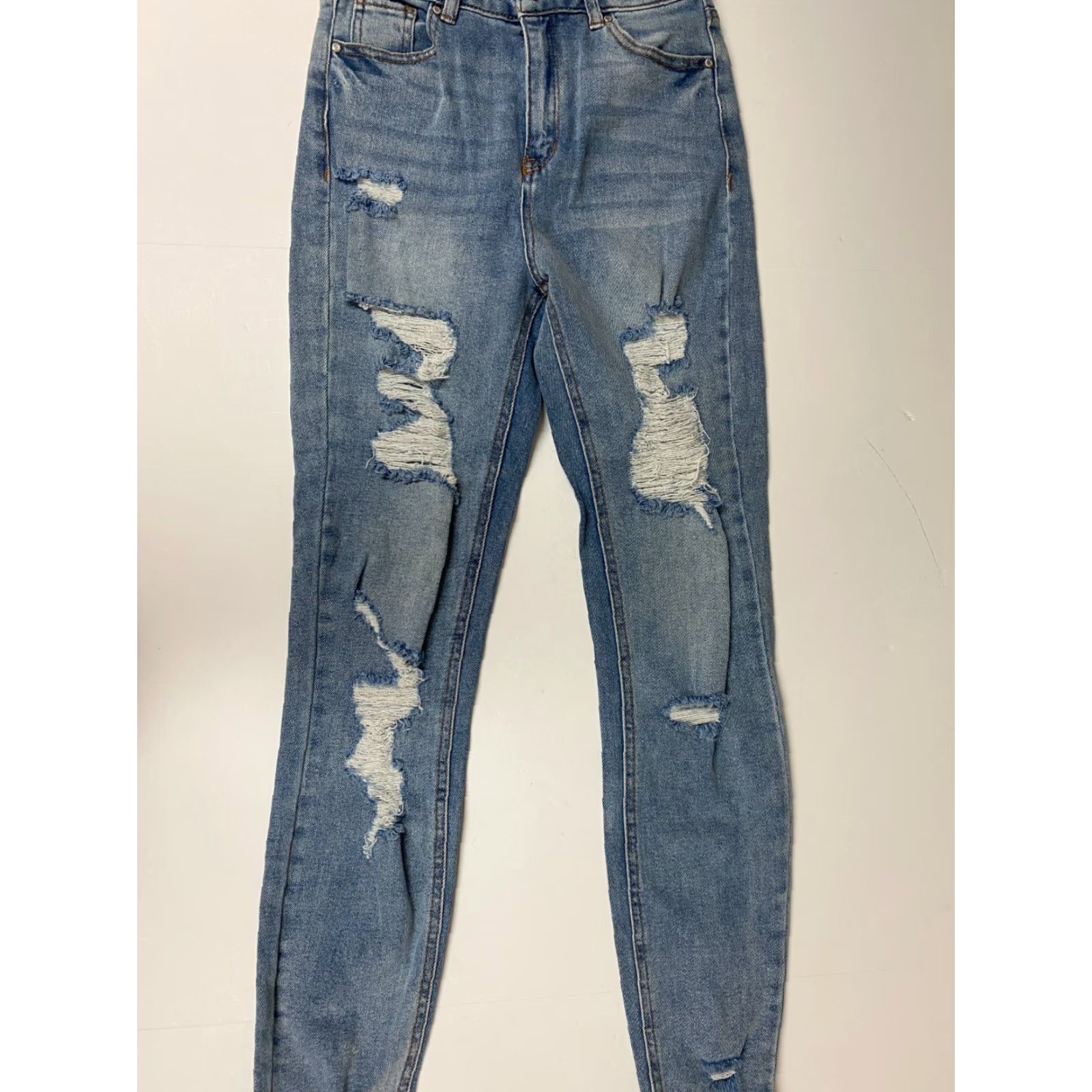 Vintage Tinseltown Womens Jeans 3 blue skinny light Blue Denim Zip Pockets Slim 28in 24in Inseam Regular Designer Size 26" / US 2 / IT 38 - 6 Thumbnail