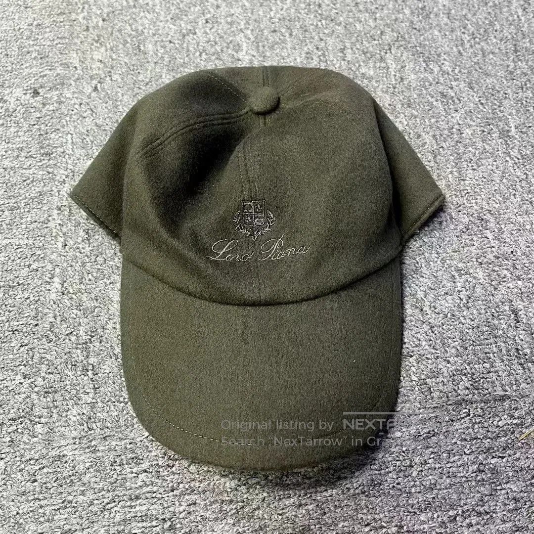 Loro Piana brown embroidered cashmere baseball cap. Size ONE SIZE - 1 Thumbnail