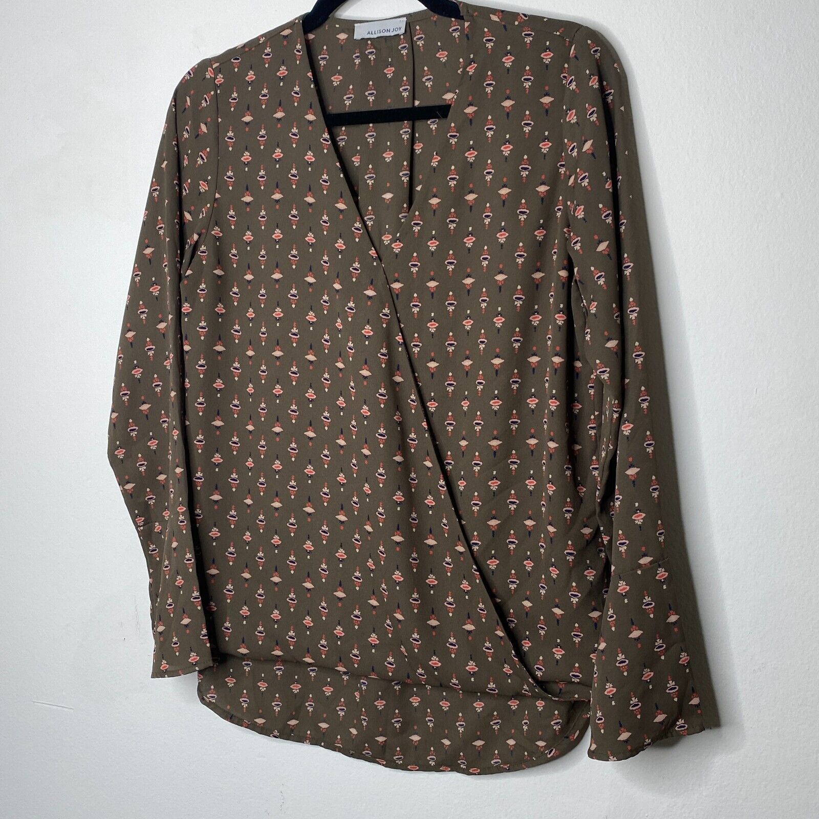 Other Alison Joy Faux-Wrap Brown Floral Long Sleeve Blouse XS Size XS / US 0-2 / IT 36-38 - 4 Thumbnail