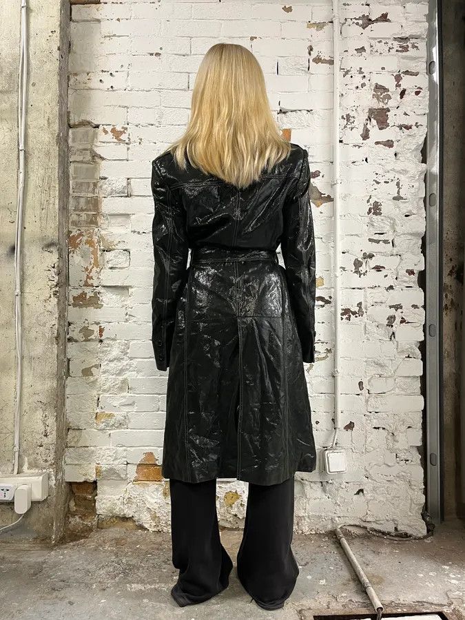 Vintage 1990s Roberto Cavalli Dark Green Trench Coat Size XS / US 0-2 / IT 36-38 - 3 Thumbnail
