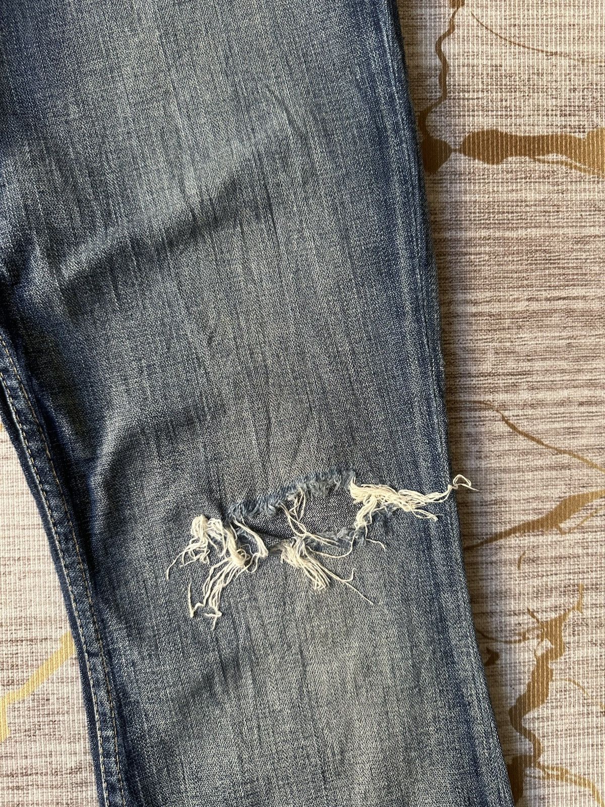 Japanese Brand FLARE Bike Denim Distressed Low Rise Jeans Size US 32 / EU 48 - 9 Thumbnail