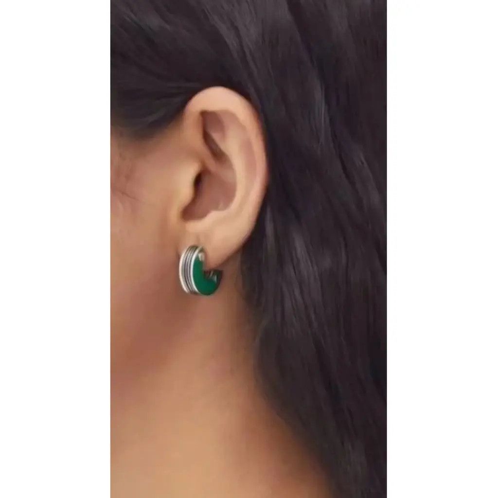 Bottega Veneta o1n1vont1124 Size: OS / Bolt Sterling Earring Green Size ONE SIZE - 3 Thumbnail