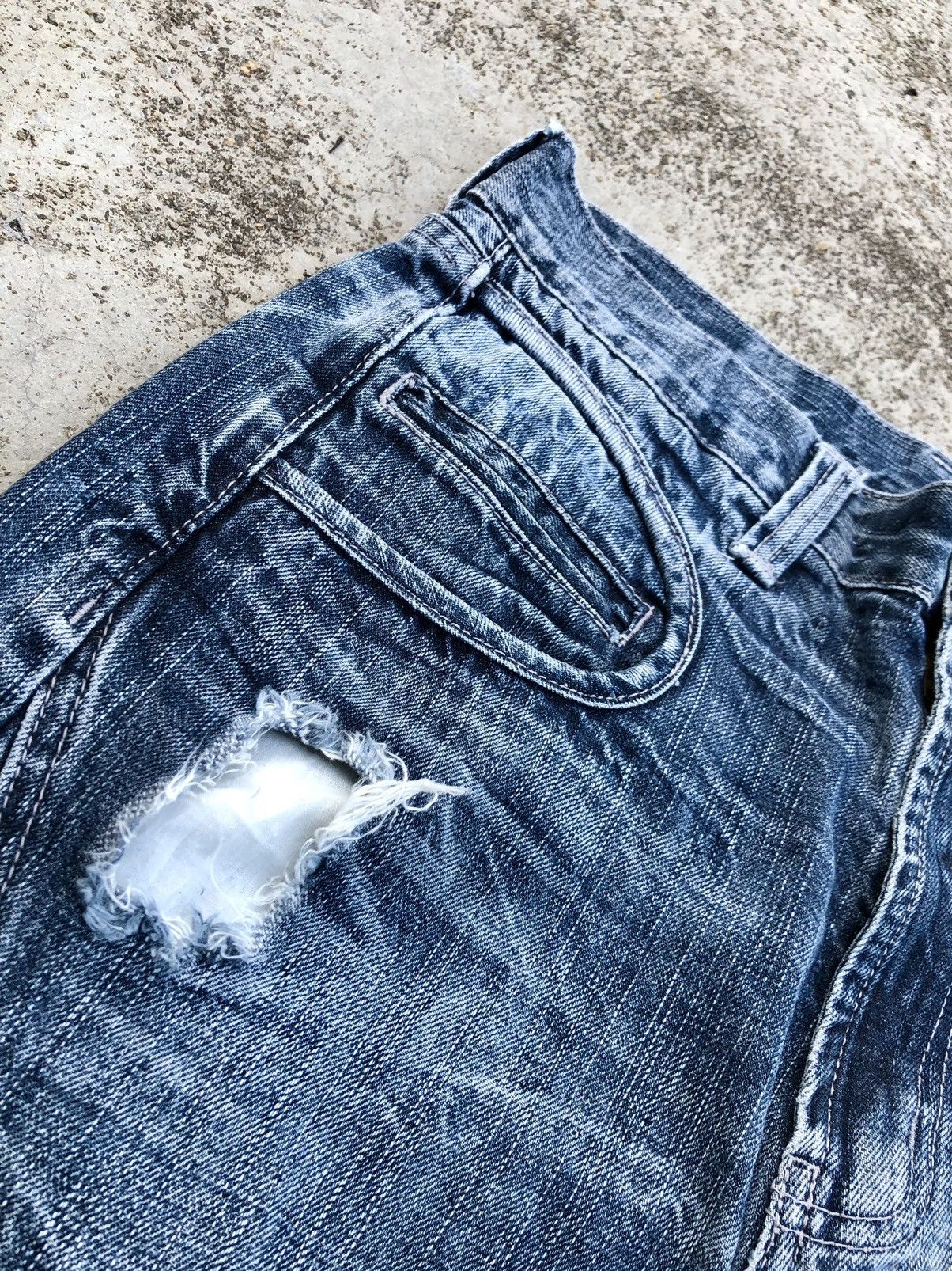 If Six Was Nine FLARED RECONSTRUCTED DISTRESSED DENIM Size US 30 / EU 46 - 4 Thumbnail