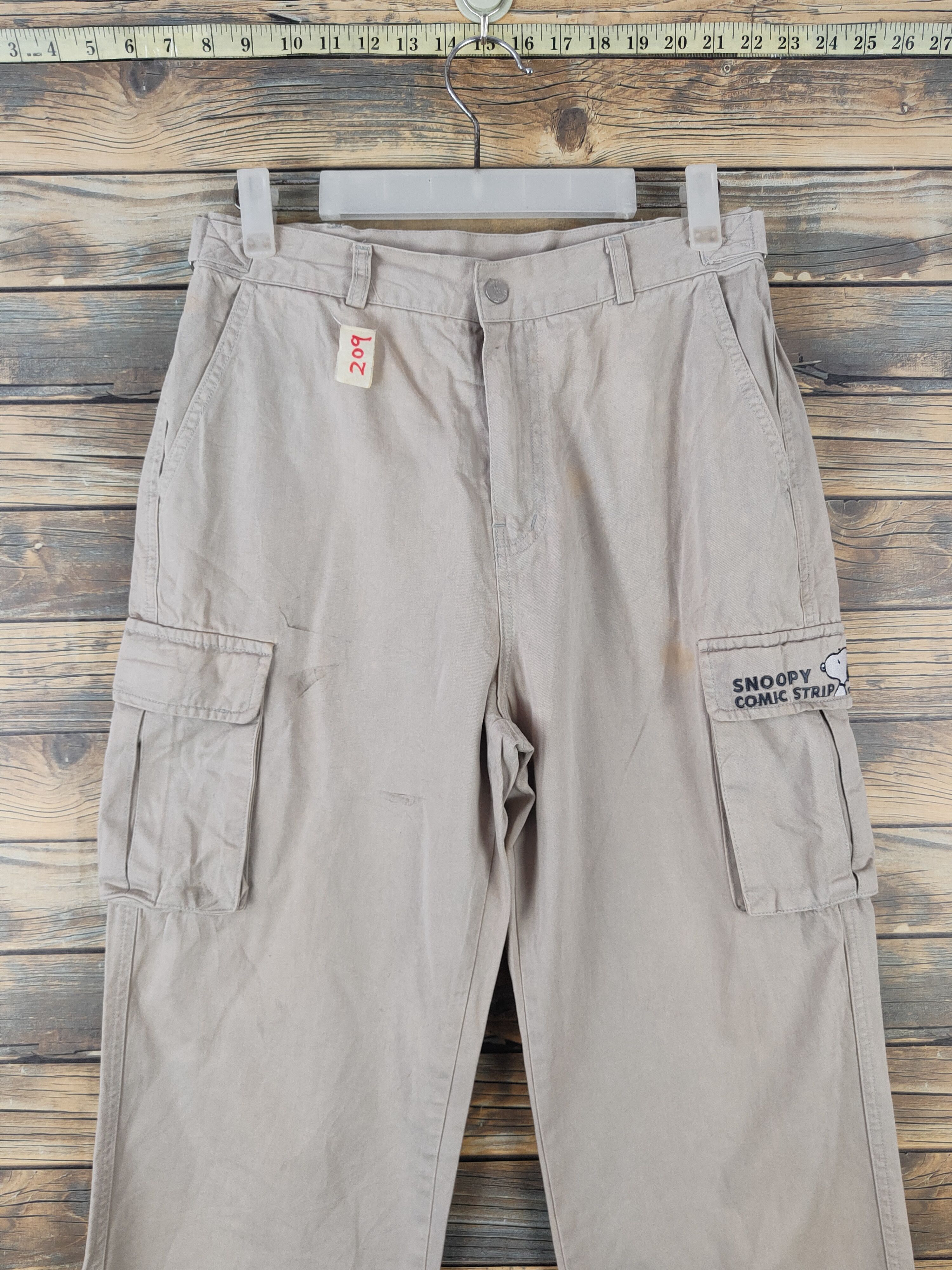 Peanuts DLL Snoopy Peanuts Beige Multipocket Cargo Pants #209 Size US 31 - 2 Thumbnail