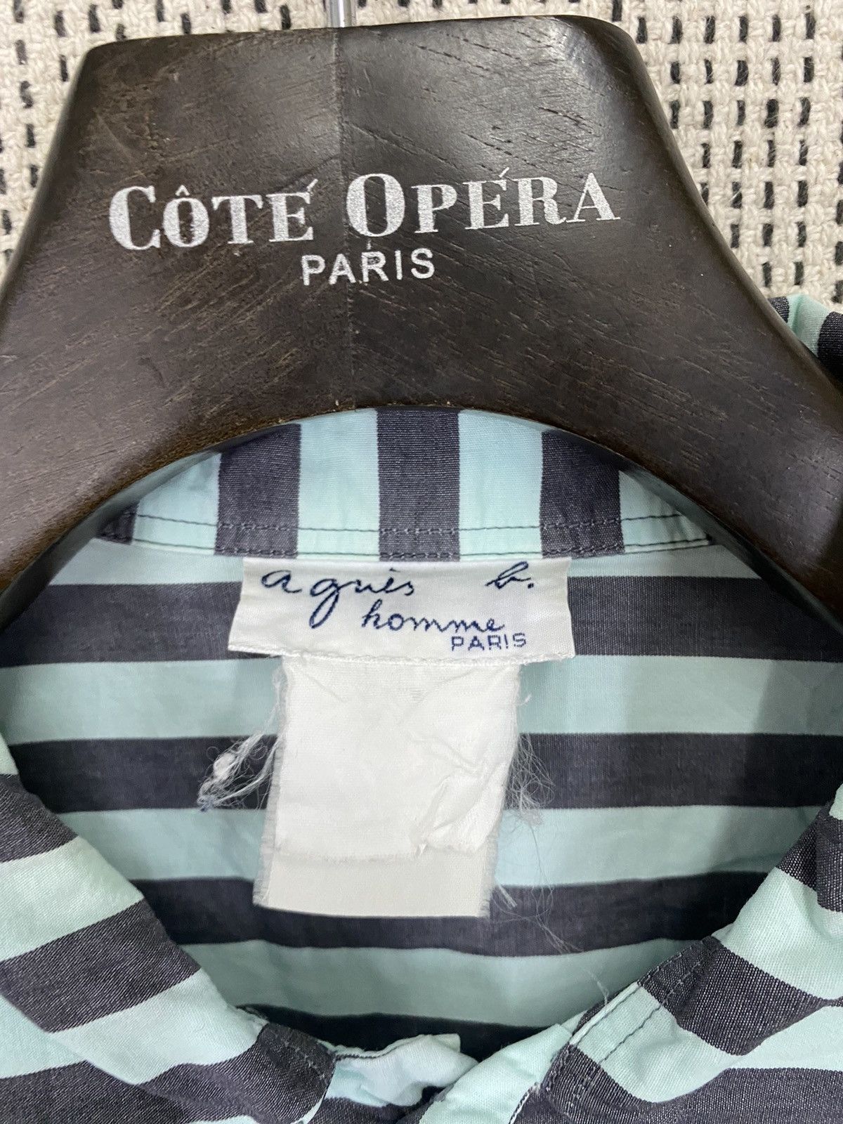 Designer × Vintage × agnes b. Vintage agnes b striped button ups shirt Size US M / EU 48-50 / 2 - 4 Thumbnail