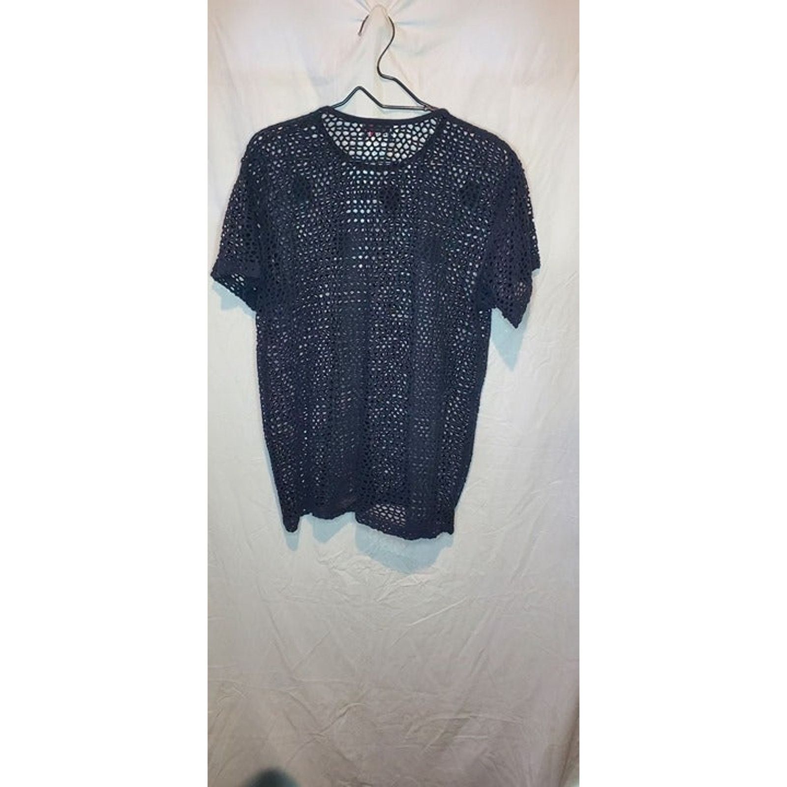 Vintage Women’s Confessions Blue Mesh Short Sleeve Top Size Medium Size M / US 6-8 / IT 42-44 - 4 Thumbnail