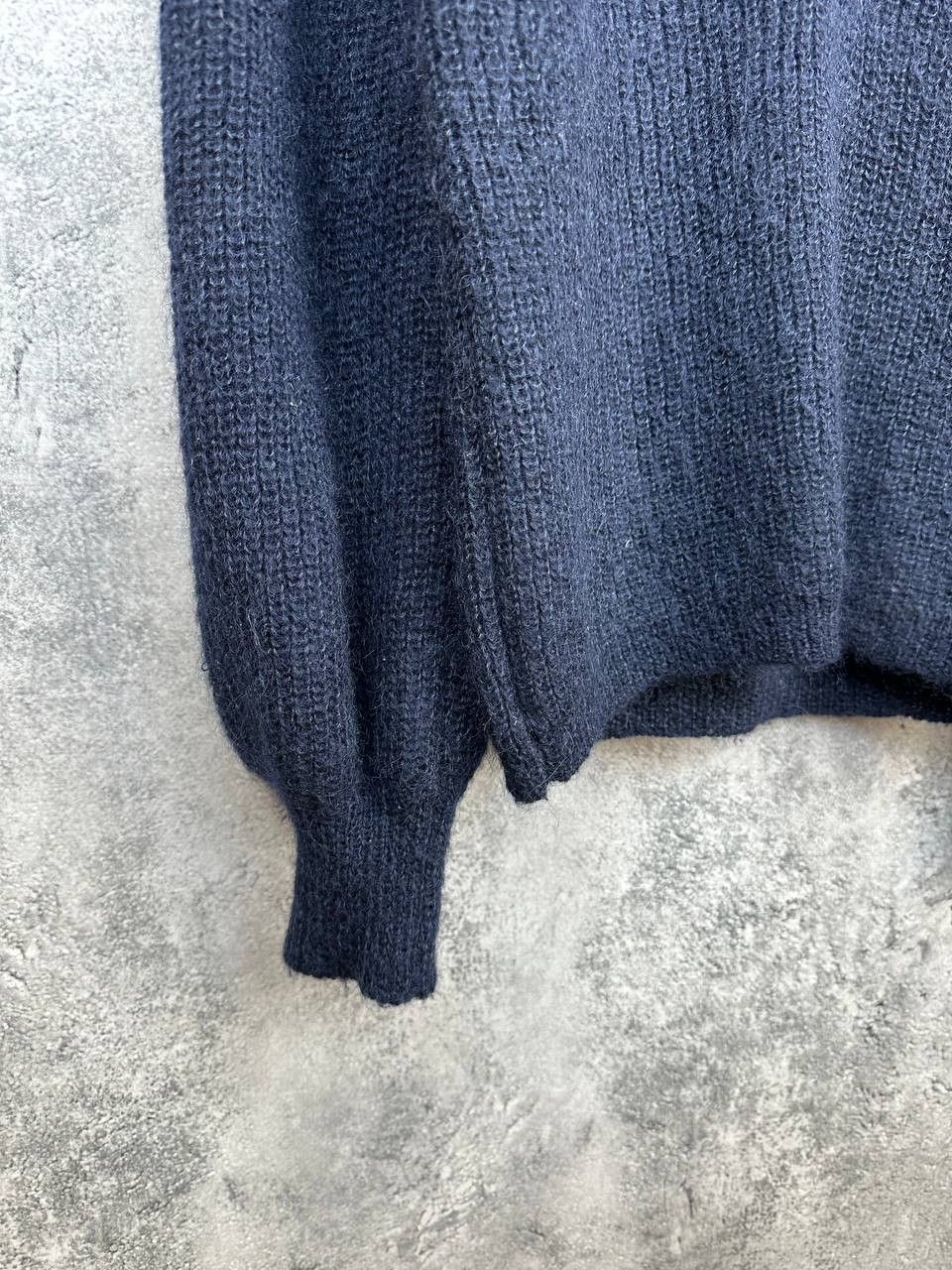ba&sh Ba&Sh Puffed Sleeve Knit Polo Mohair/Wool Sweater Navy Size S / US 4 / IT 40 - 7 Thumbnail