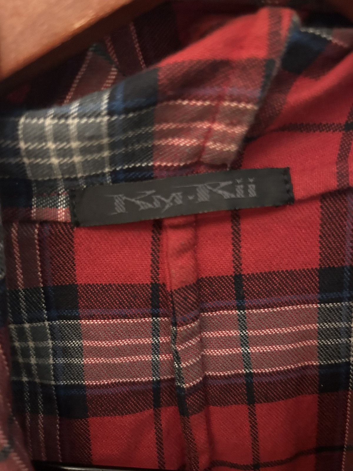 KMRii Red flannel Kmrii cardigan with leather details Size US XS / EU 42 / 0 - 3 Thumbnail