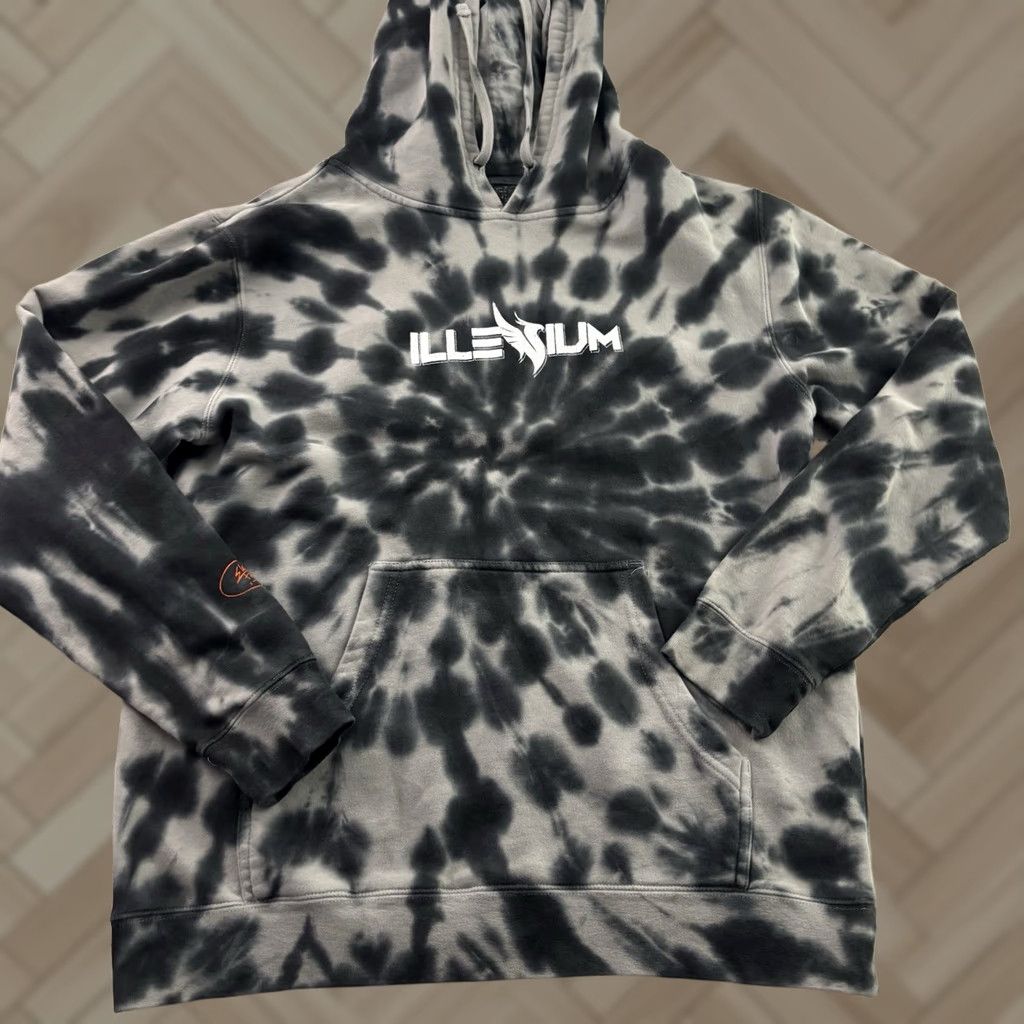 Vintage Illenium x Electric Family Tie-Dye Pullover Hoodie Mens M Gray Sweatshirt Size US M / EU 48-50 / 2 - 1 Thumbnail