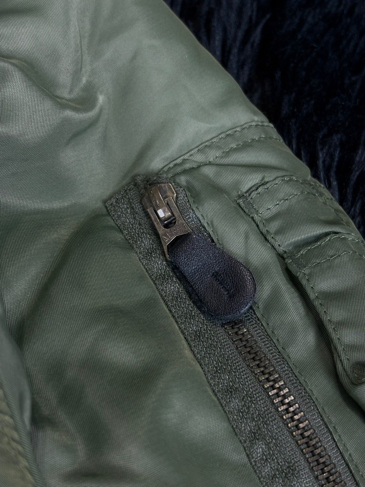 Vintage Vintage MA-1 Alpha Flight Military Khaki Bomber Jacket Size US L / EU 52-54 / 3 - 4 Thumbnail
