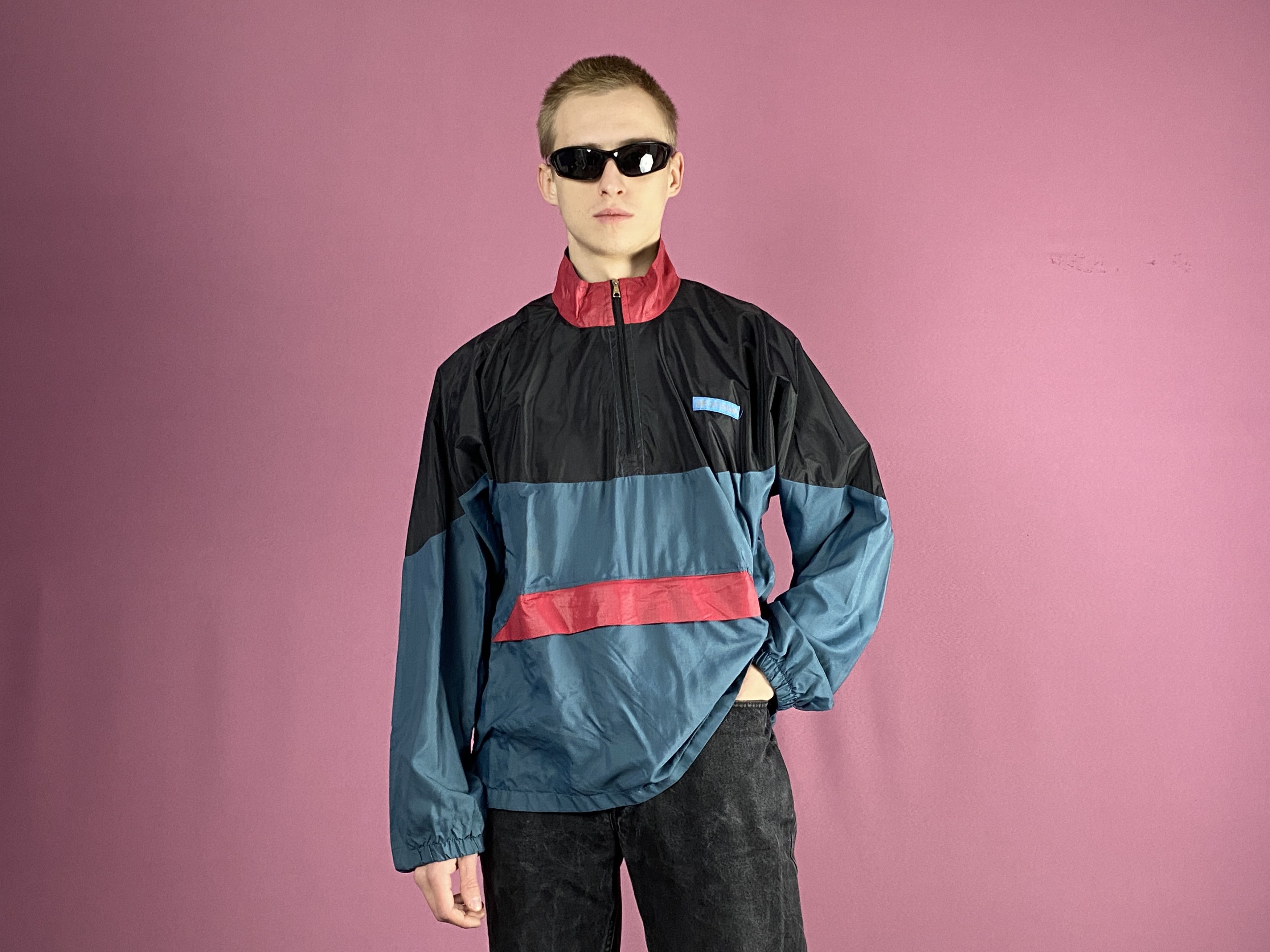 Vintage 90s Vintage Men's Quarter Zip Windbreaker Jacket - M Size US M / EU 48-50 / 2 - 4 Thumbnail