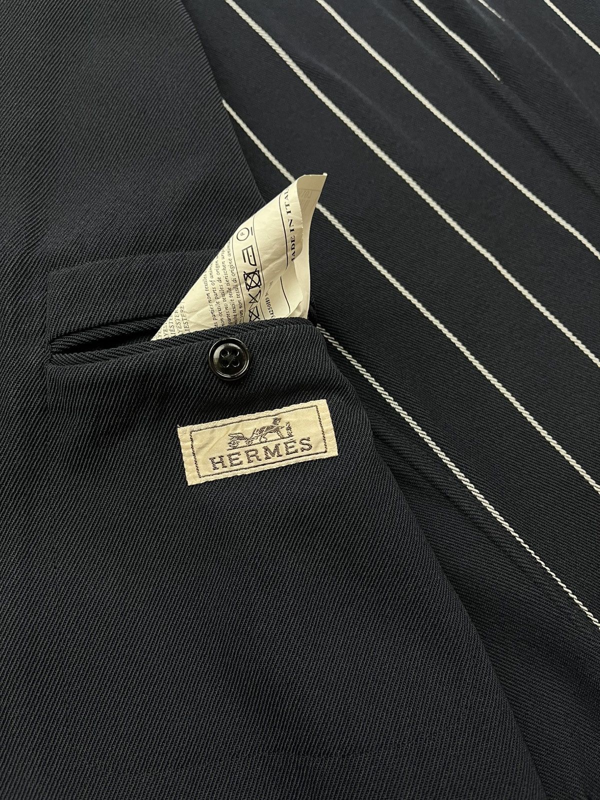 Hermes Vintage Hermès Striped Back Jacket Size XL / US 12-14 / IT 48-50 - 14 Thumbnail