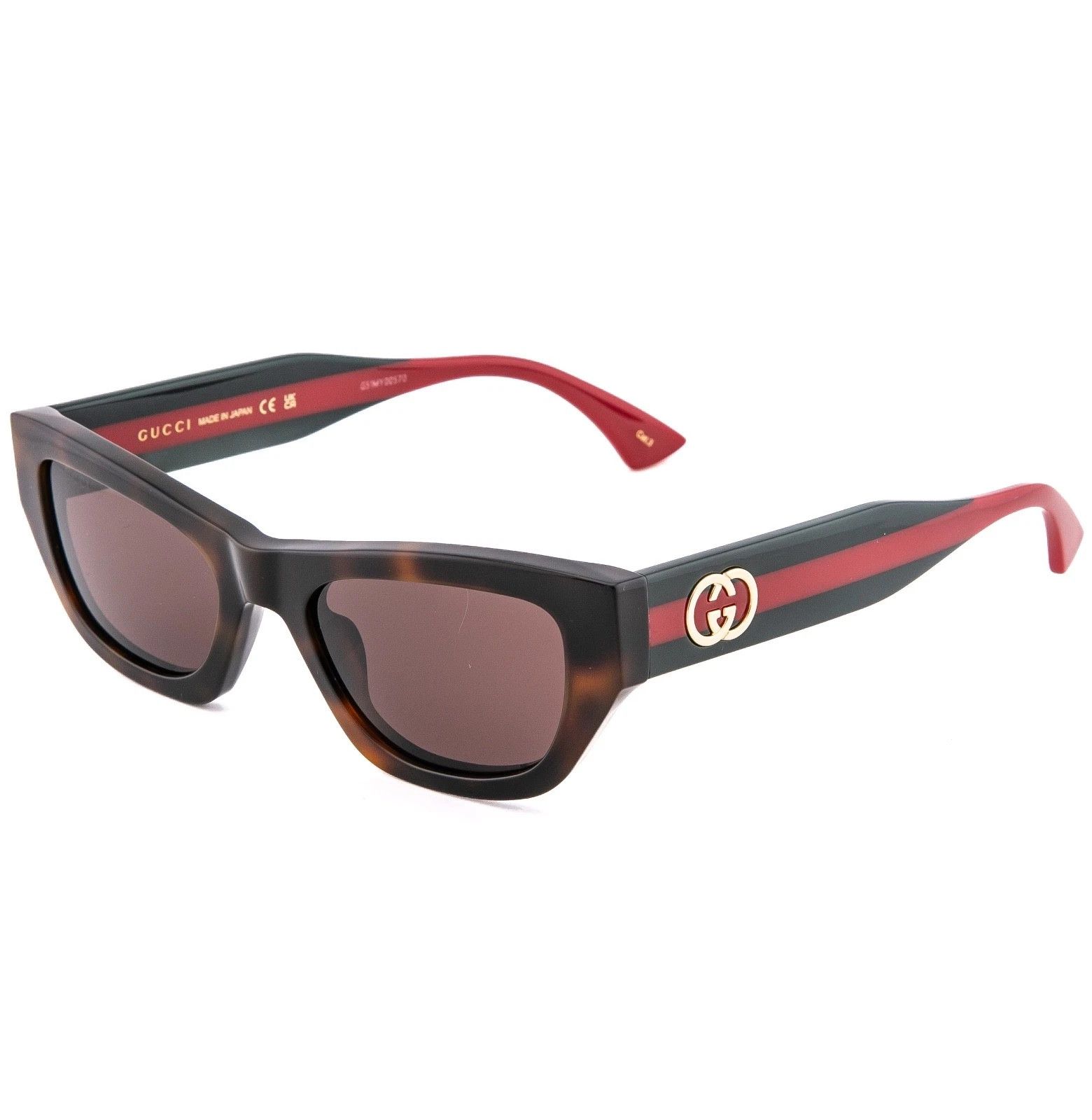 Gucci GUCCI Gg2116S 2116 Brown Green Web Classic Sunglasses 002 Size ONE SIZE - 4 Thumbnail