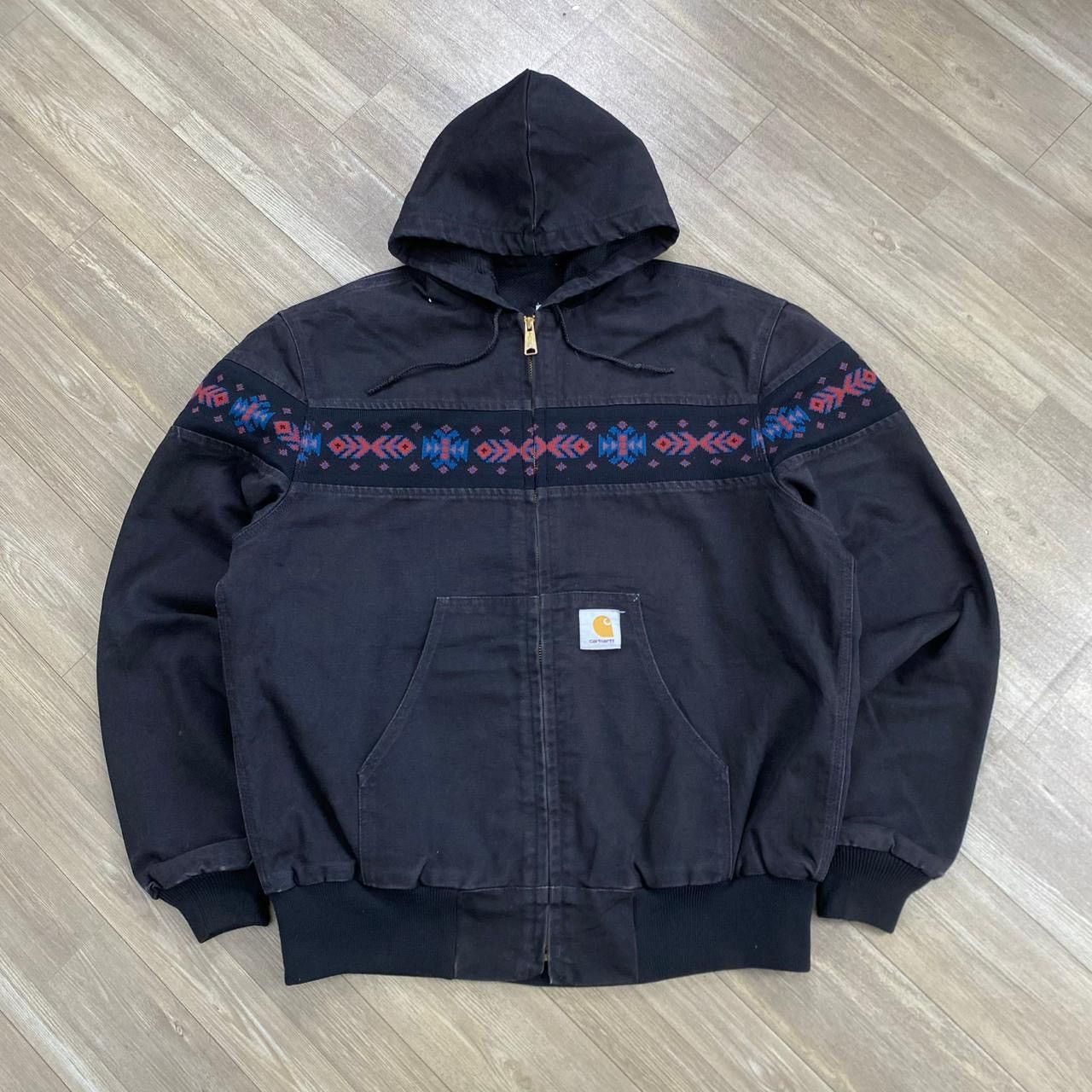 Carhartt 1990s Vintage Carhartt Aztec JR0005 Canvas Zipper Hoodie Size US M / EU 48-50 / 2 - 1 Thumbnail