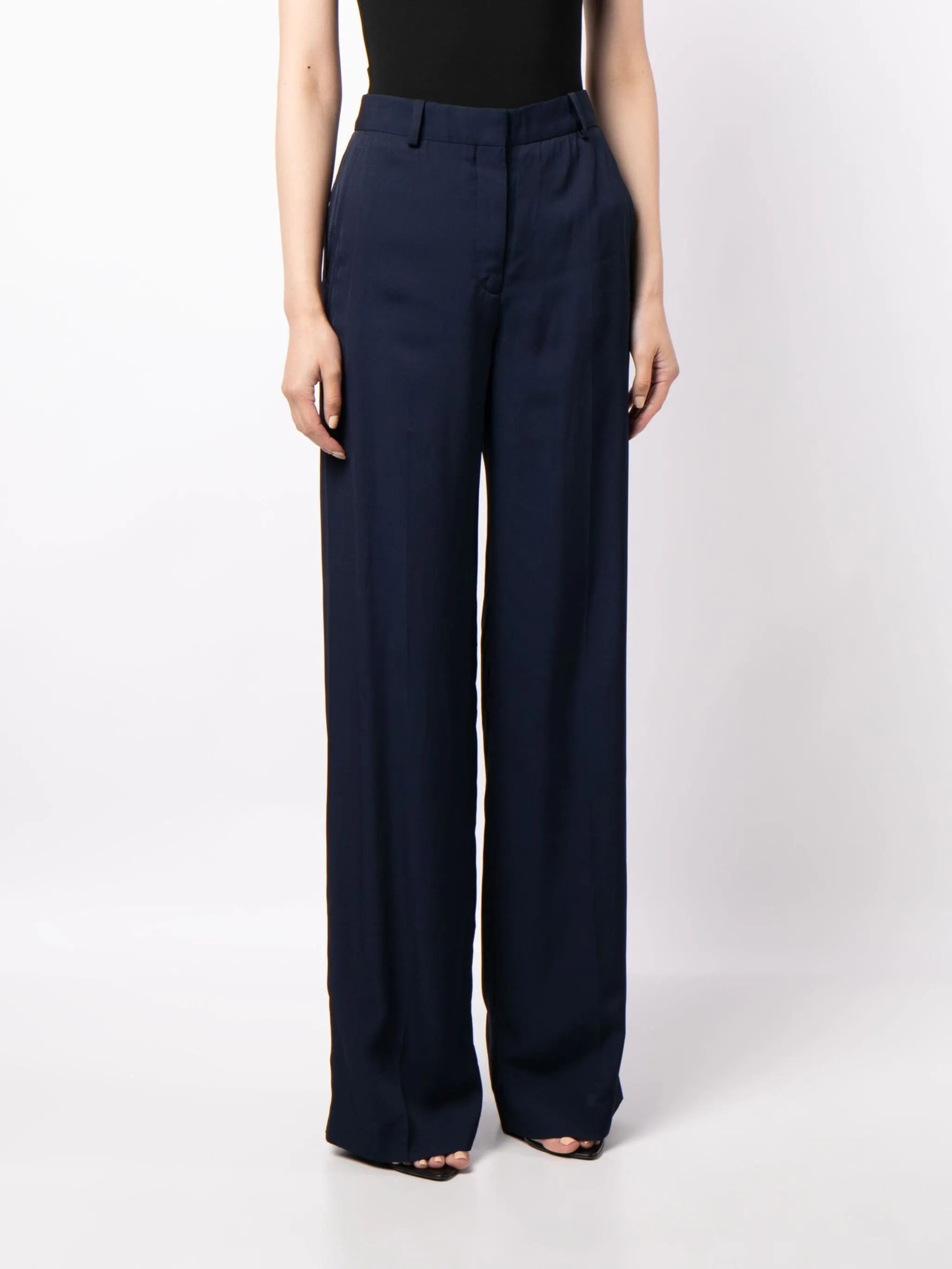 Stella McCartney o1s22i1n1024 Crepe Palazzo Pants in Blue Size 27" / US 4 / IT 40 - 3 Thumbnail