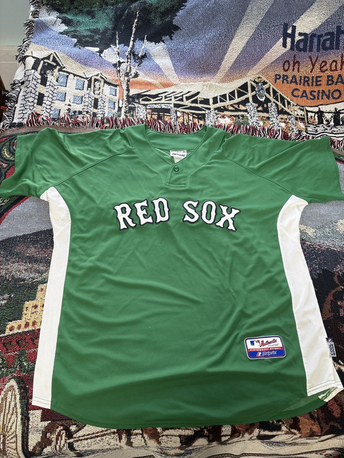 MLB Red Sox green jersey Size US XL / EU 56 / 4 - 1 Thumbnail