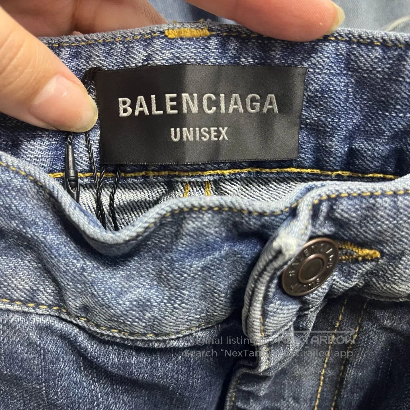 Balenciaga Balenciaga size m Blue, low-waisted, pocketless long denim Size US 30 / EU 46 - 2 Thumbnail