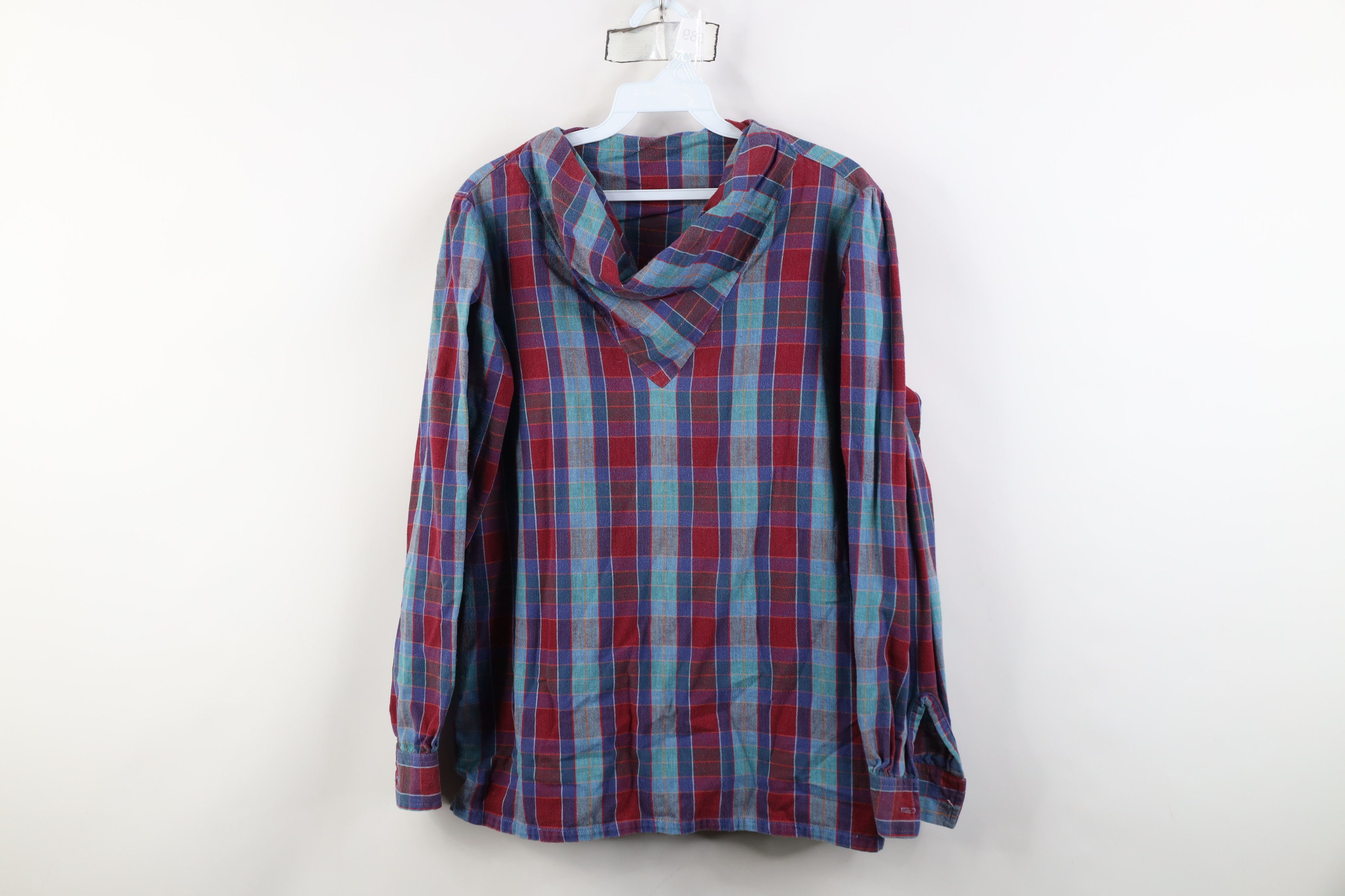 Vintage Vintage 70s Streetwear Neck Flannel Pullover Shirt Plaid USA Size XXL / US 16-18 / IT 52-54 - 1 Thumbnail