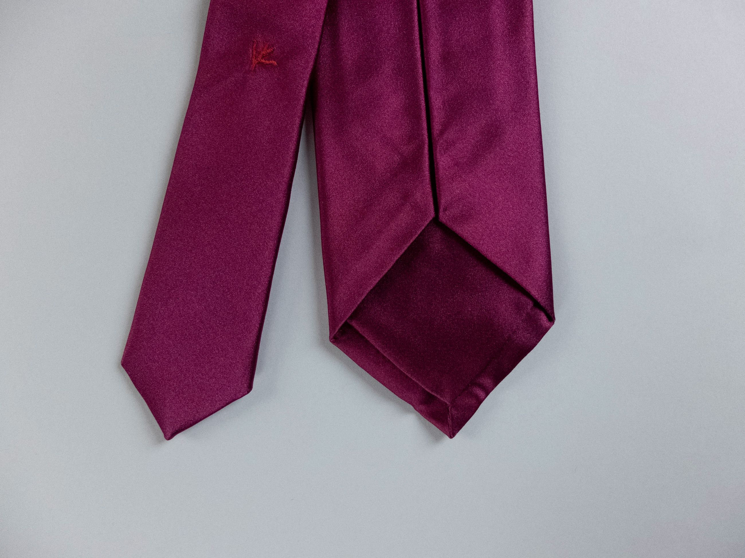 Isaia ISAIA Napolli solid fuchsia pink satin silk tie authentic Size ONE SIZE - 4 Thumbnail