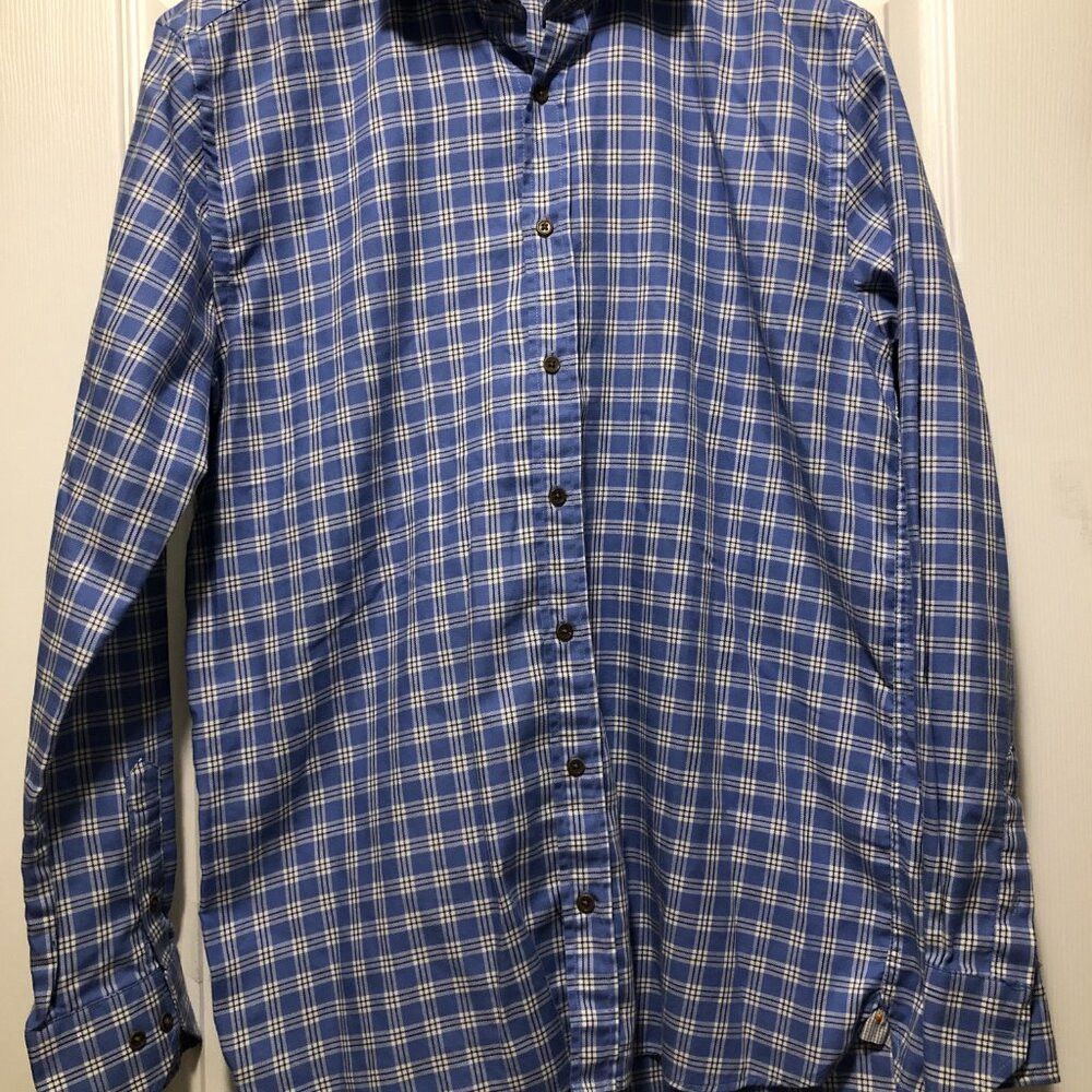 Scott James Scott James men's blue cotton casual shirt size: M Size US M / EU 48-50 / 2 - 2 Thumbnail