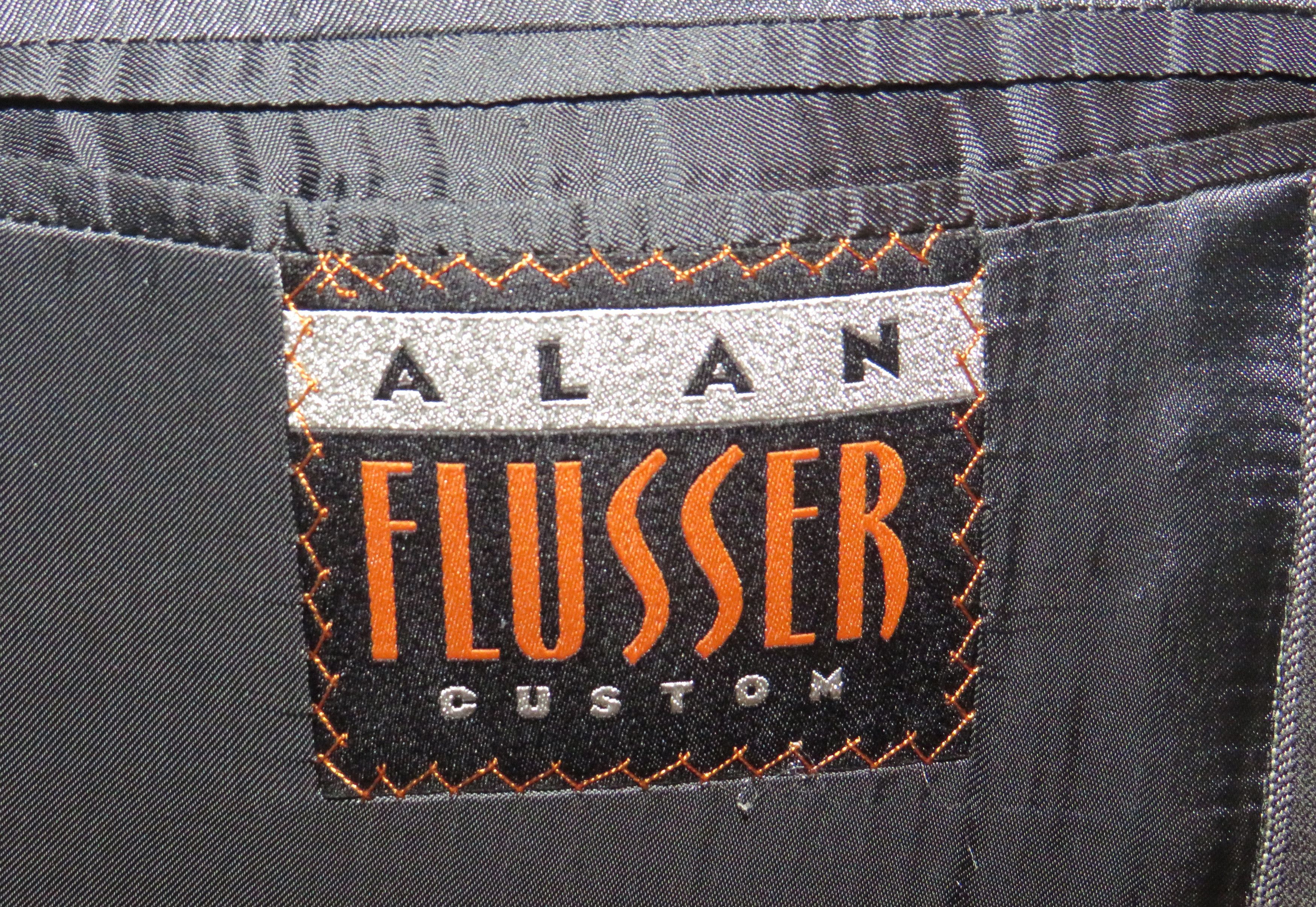 Alan Flusser × Martin Greenfield Bespoke Charcoal Gray Broadstripe Two Button Suit 40L Size 40L - 19 Thumbnail