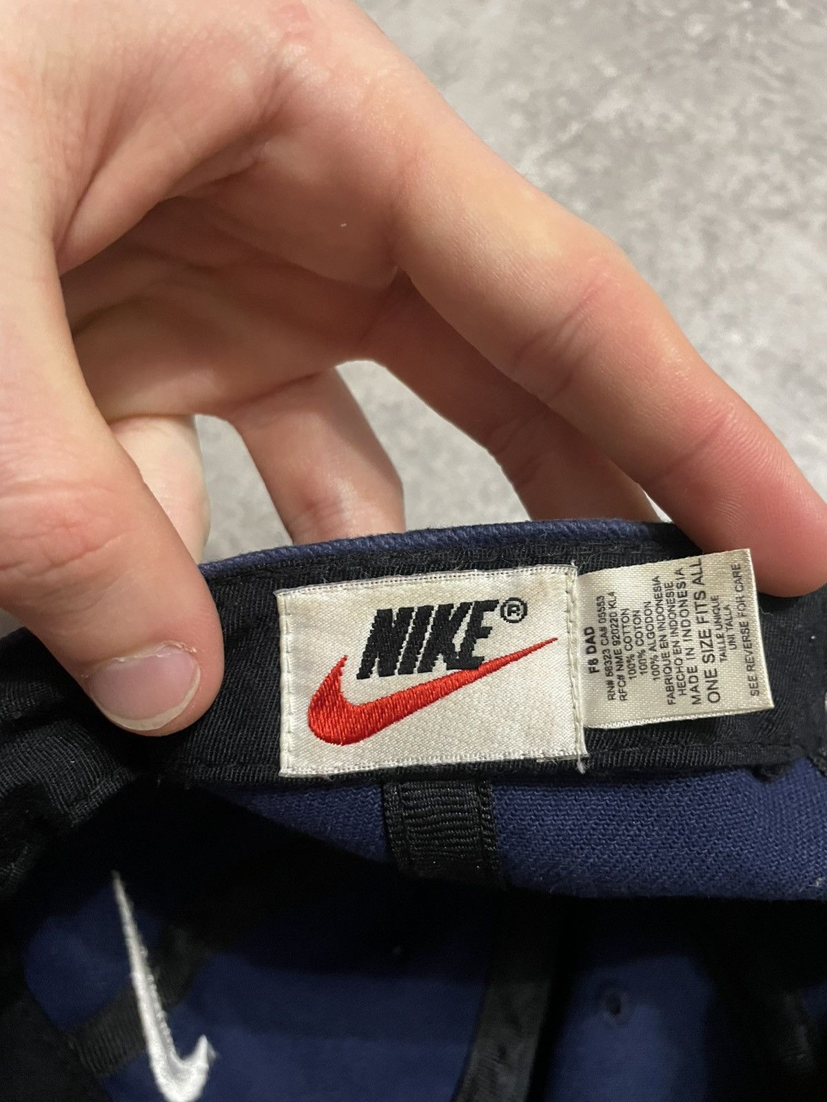 Nike × Vintage Vintage Nike Swoosh Logo Navy Blue Y2K Cap 90s Size ONE SIZE - 9 Thumbnail