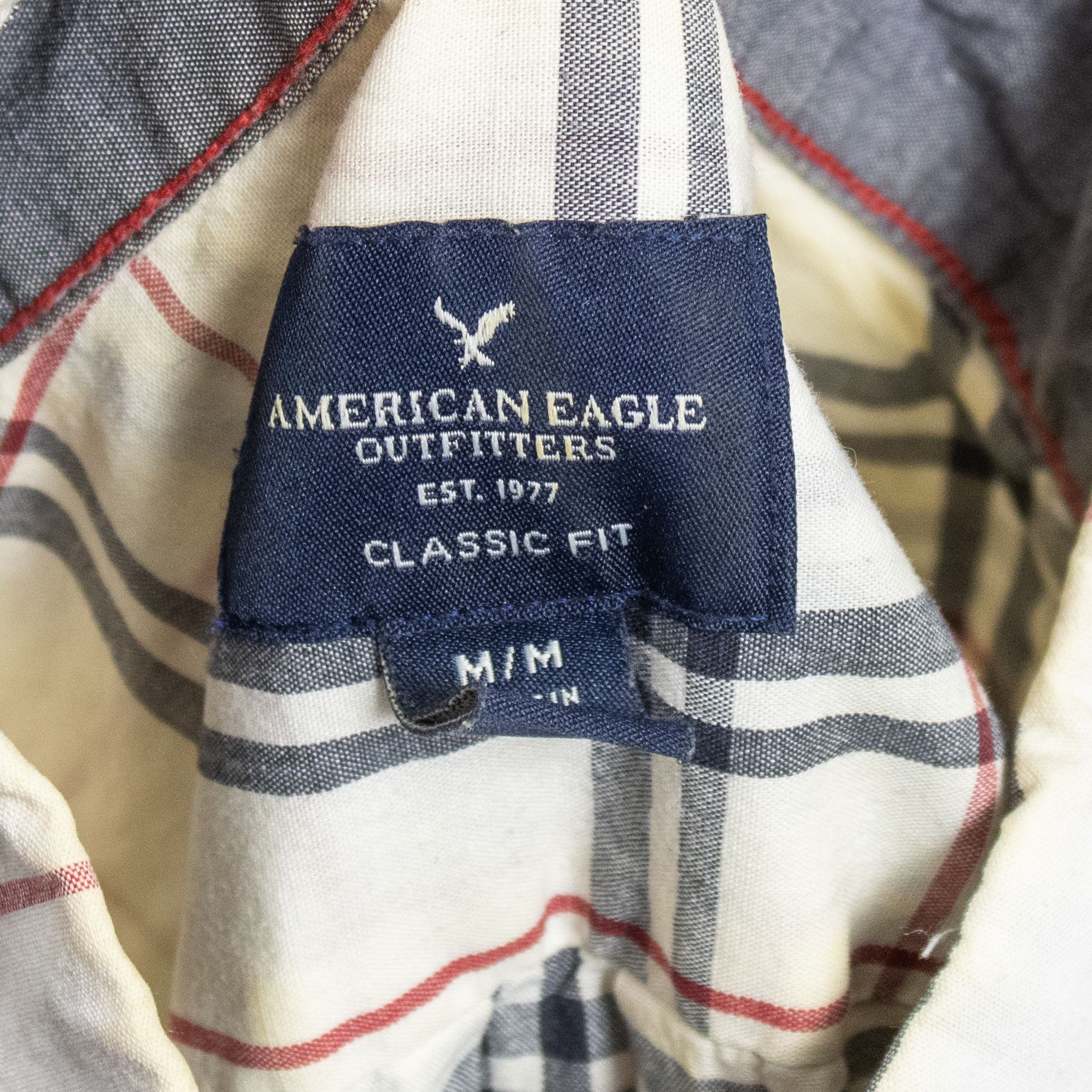 American Eagle Outfitters Y2K 00's American Eagle Nova Check White Button Up Shirt Size US M / EU 48-50 / 2 - 6 Thumbnail