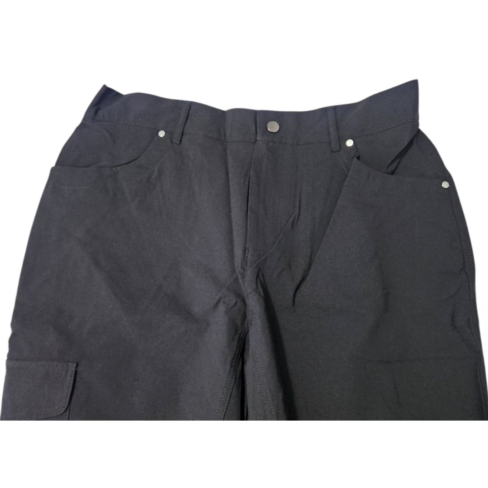 Vintage Halara Pants Cropped High-Waisted Elastic Waist Pockets Black L Womens Size 36" / US 14 / IT 50 - 3 Thumbnail