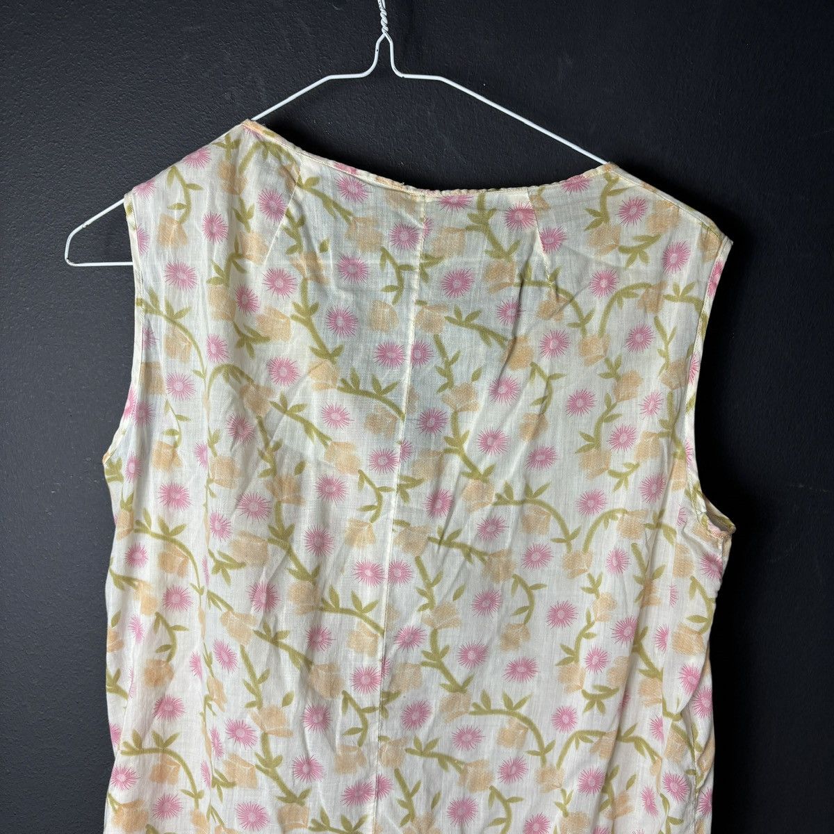 Vintage Vintage Sheer Dress Floral Pullover Frock Seethrough Slip Size M / US 6-8 / IT 42-44 - 6 Thumbnail