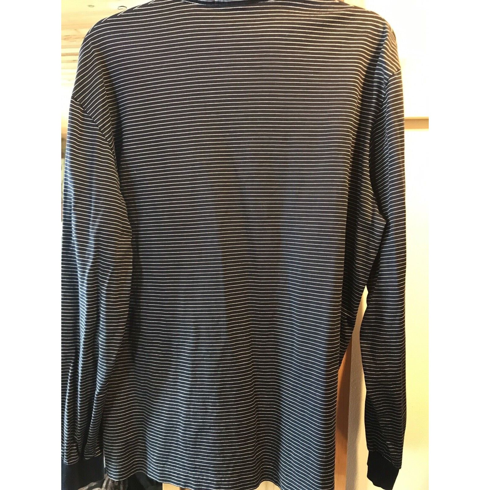 Polo Ralph Lauren Polo Ralph Lauren Men’s L Navy Blue Striped LS Cotton Polo Size US L / EU 52-54 / 3 - 11 Thumbnail