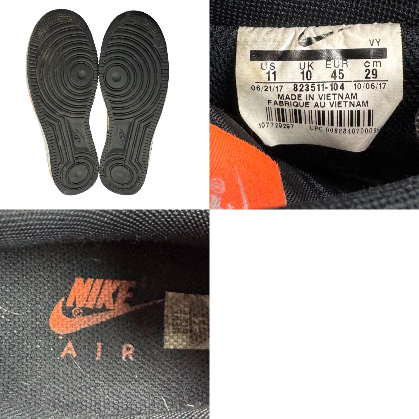 Nike Nike Air Force 1 One '07 LV8 Low White/Black 823511-104 Men's Size 11 Sneaker, Leather, Basketball, Retro, Hip Hop, Casual, 2017, Nike Size US 11 / EU 44 - 8 Thumbnail