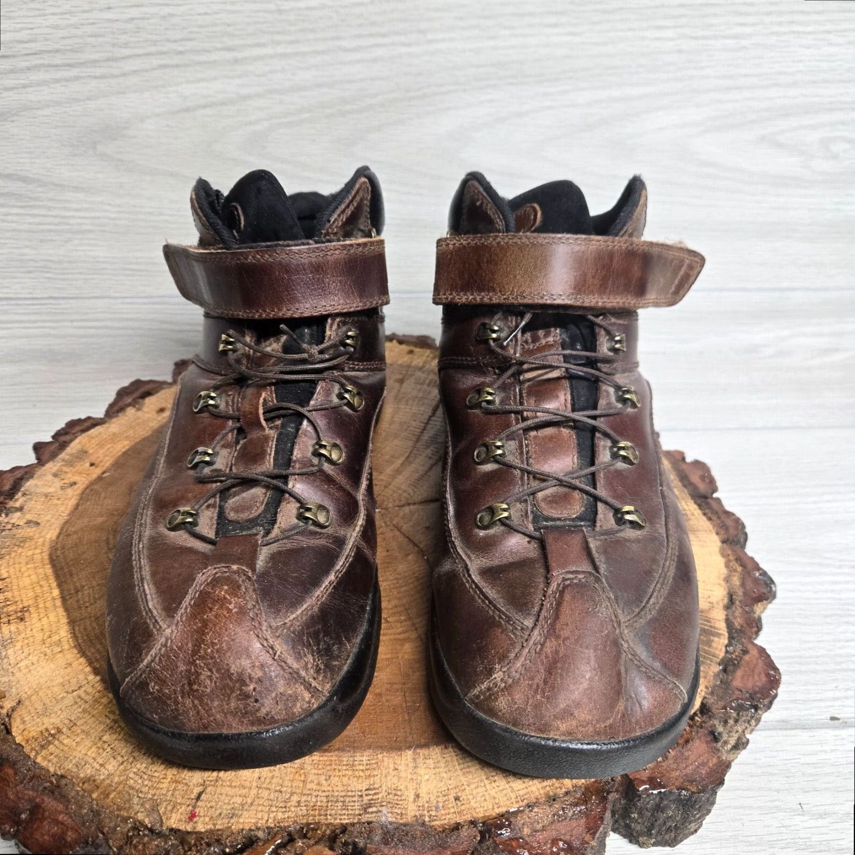 Vintage APEX A4100M Mens Brown Leather Hiking Boot 10.5 X-Wide Size US 11 / EU 44 - 3 Thumbnail